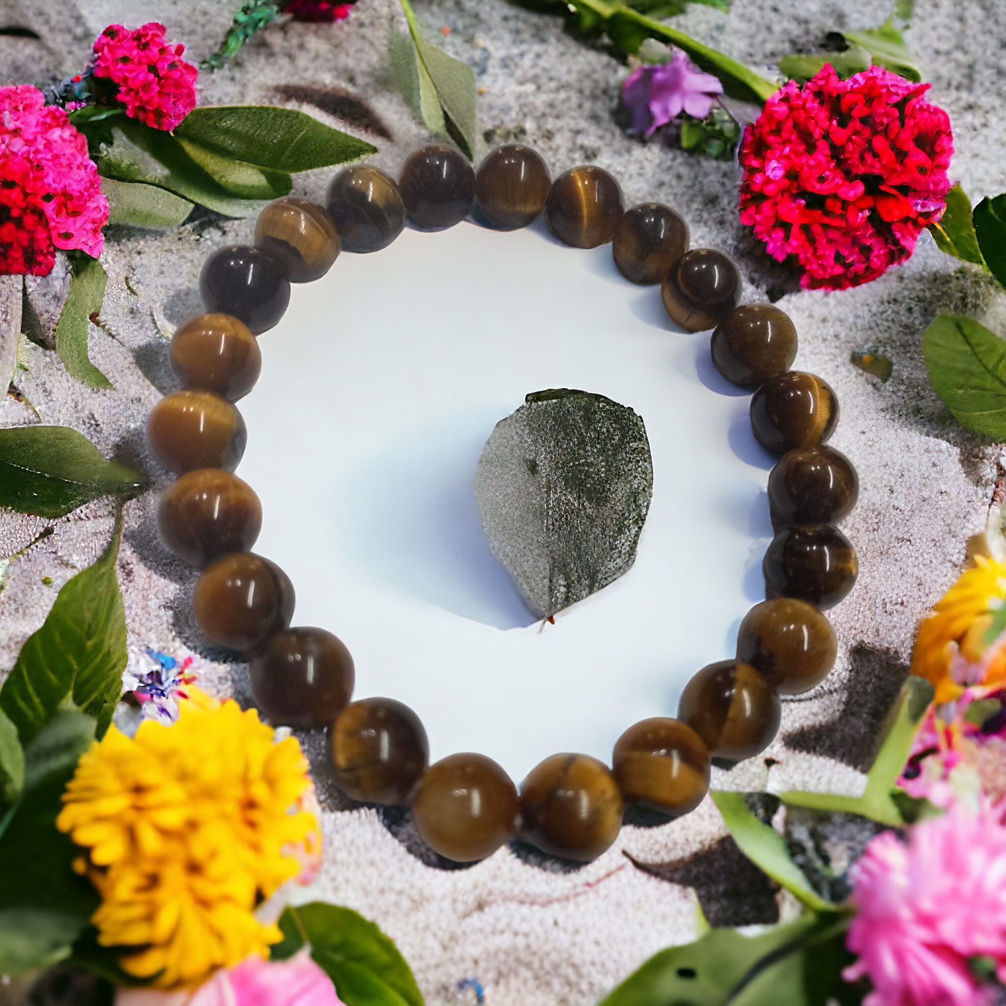 Tiger Eye Yellow Bracelet Natural Original Crystal Certified Real Stone Stylish for Men Women Boy Girl Unisex 8mm Beads Stretchable Brand : Rocksmins