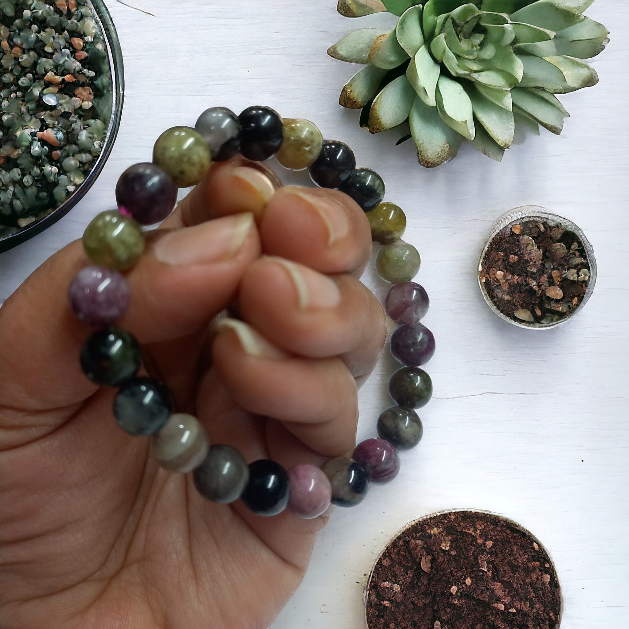 tourmaline-multi-bracelet-natural-original-crystal-certified-real-stone-stylish-for-men-women-boy-girl-unisex-8mm-beads-stretchable-brand--rocksmins