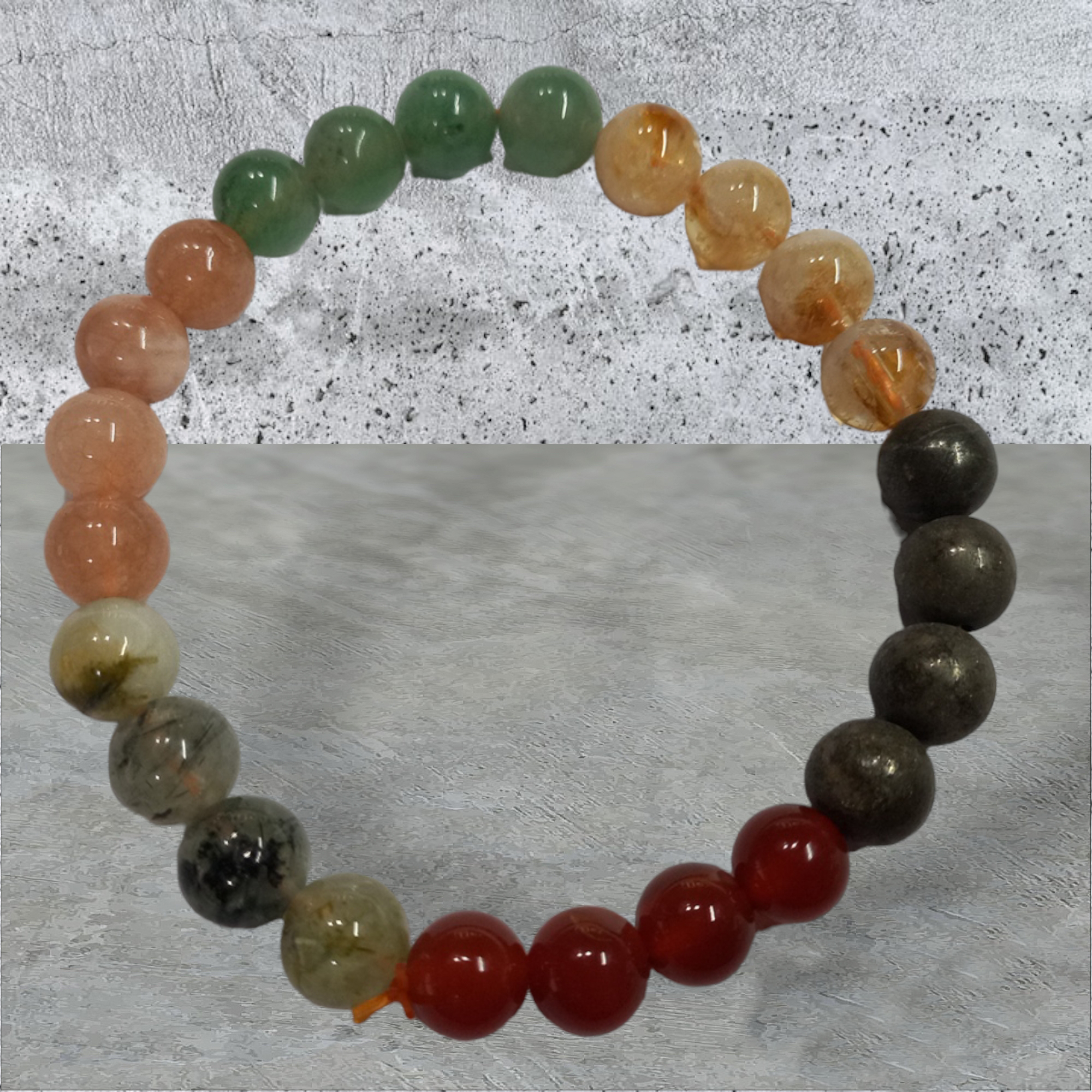 05 Rocksmins Bracelet for Leo (Singh) Zodiac Sign Natural Original Crystal Real Stone for Men Women Boy Girl Unisex 8mm Beads Stretchable