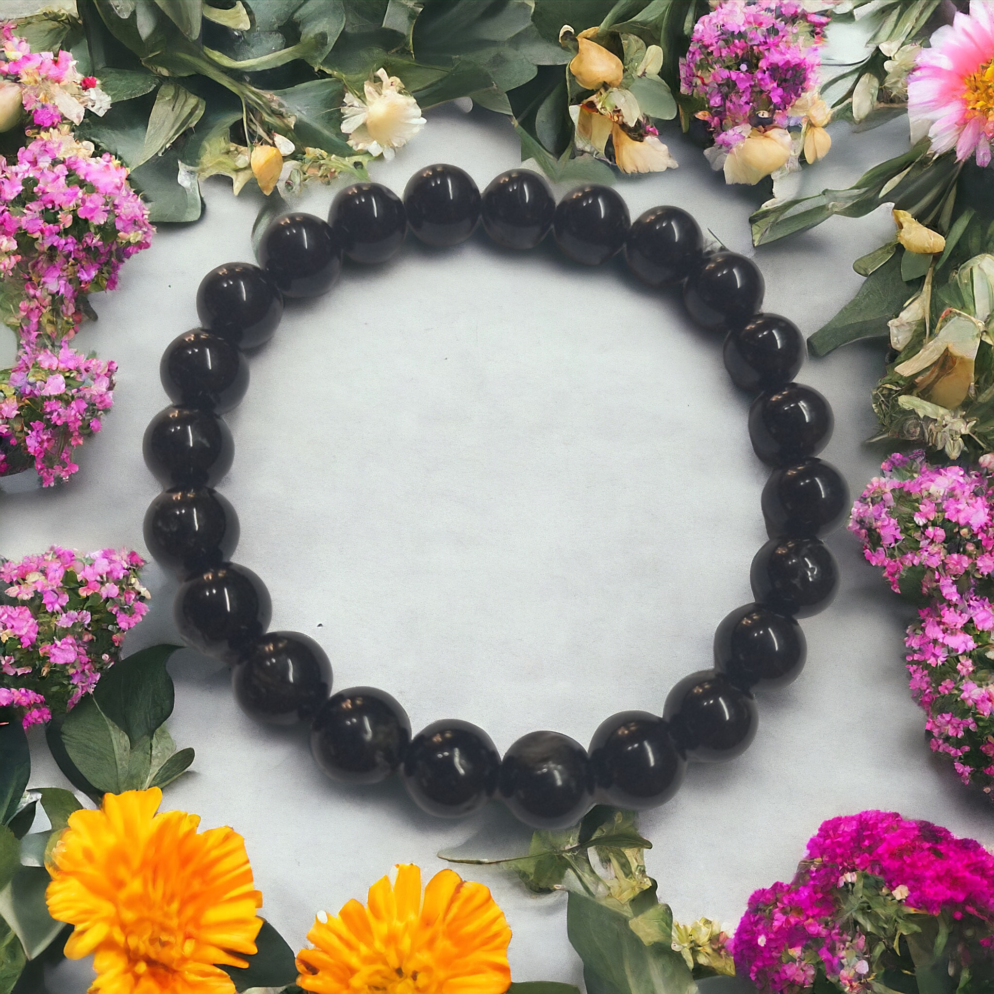 tourmaline-black-bracelet-natural-original-crystal-certified-real-stone-stylish-for-men-women-boy-girl-unisex-8mm-beads-stretchable-brand--rocksmins