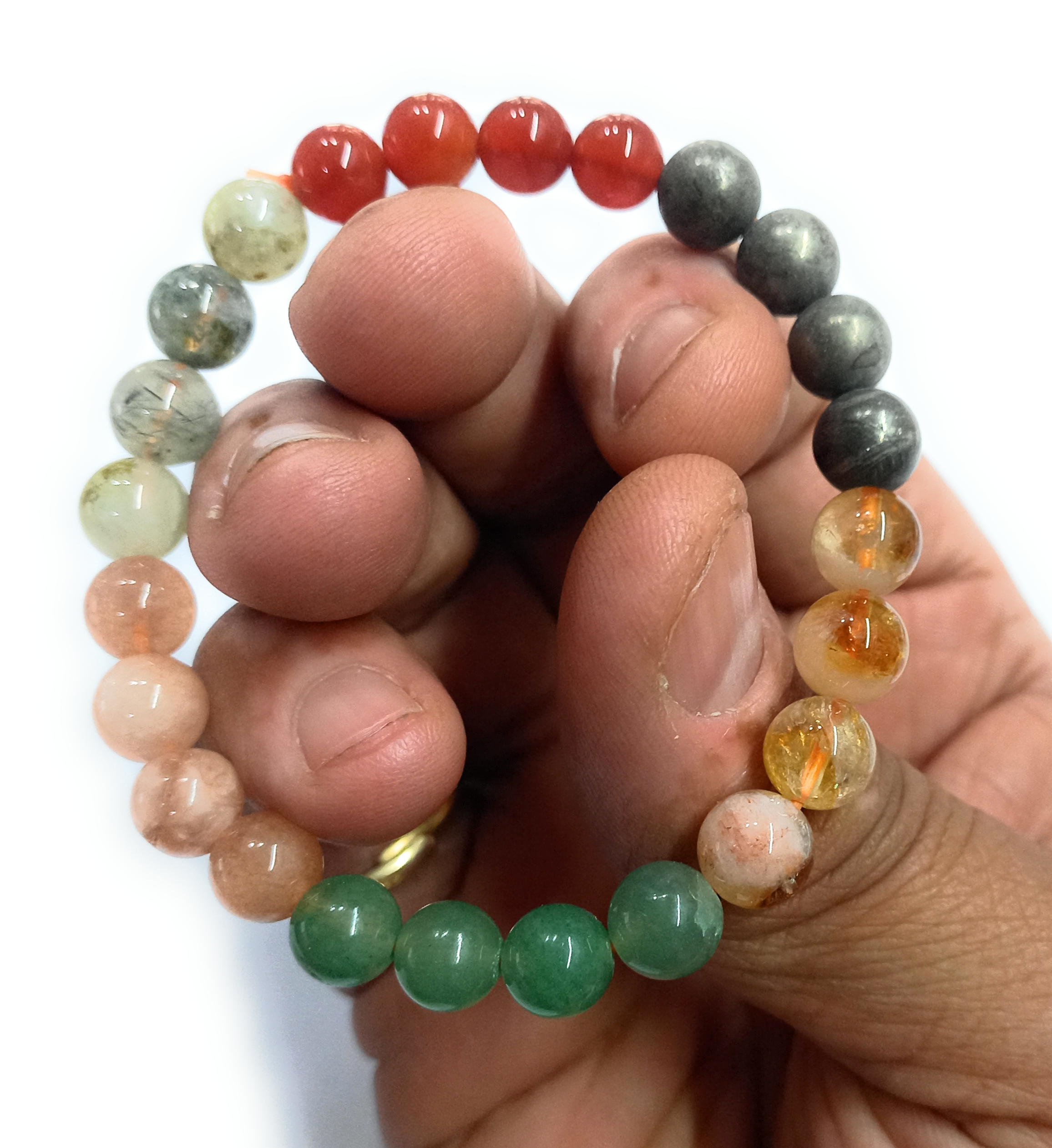 05 Rocksmins Bracelet for Leo (Singh) Zodiac Sign Natural Original Crystal Real Stone for Men Women Boy Girl Unisex 8mm Beads Stretchable