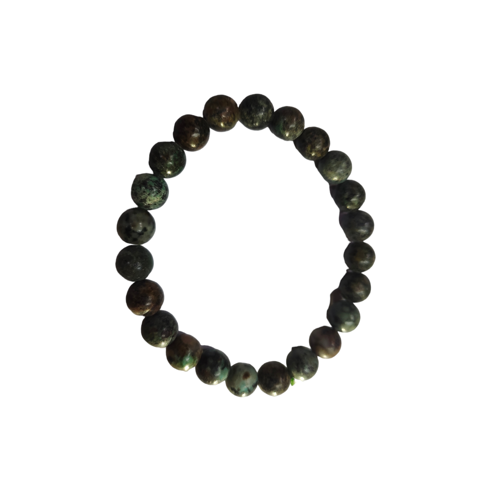 Turquoise African Bracelet Natural Original Crystal Certified Real Stone Stylish for Men Women Boy Girl Unisex 8mm Beads Stretchable Brand : Rocksmins