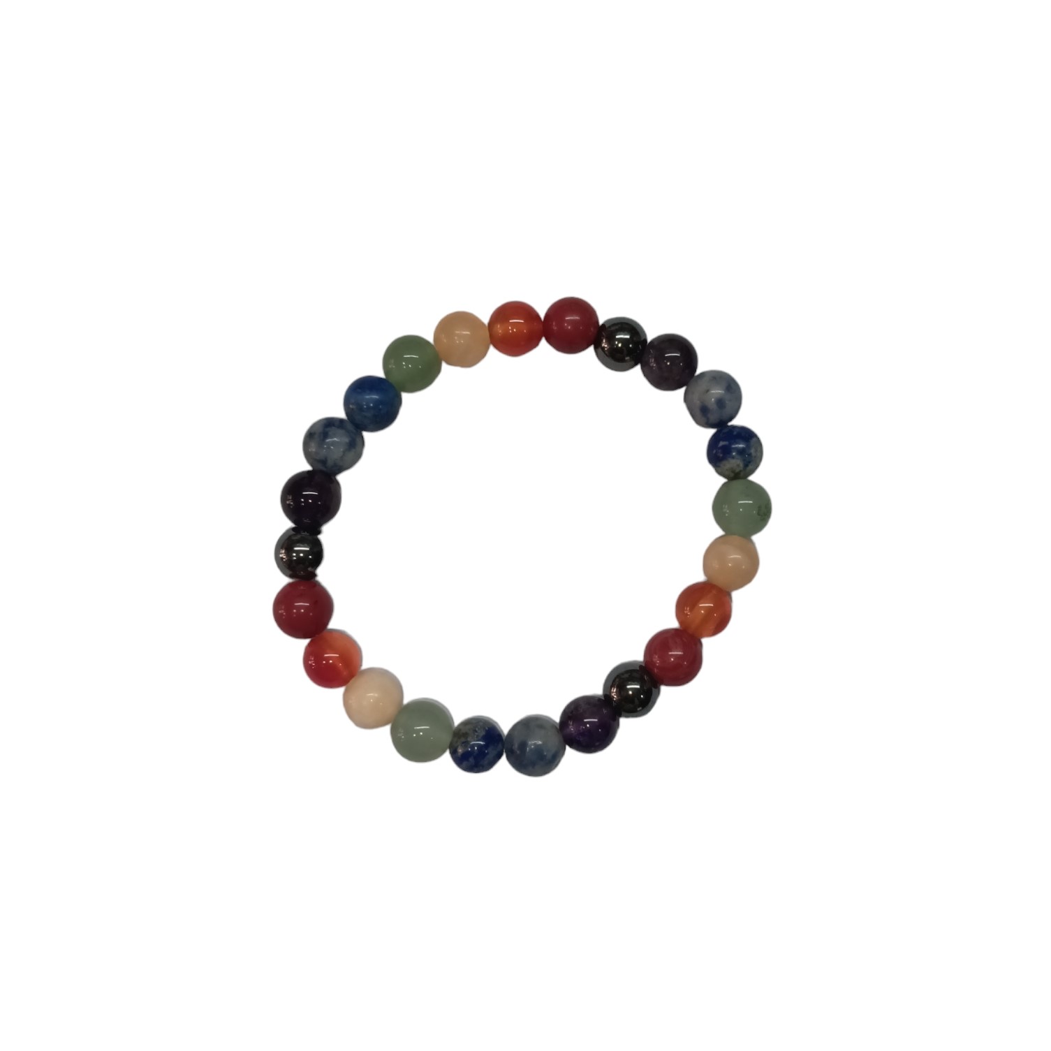 7 Chakra Bracelet Natural Original Crystal Certified Real Stone Stylish for Men Women Boy Girl Unisex 8mm Beads Stretchable Brand : Rocksmins