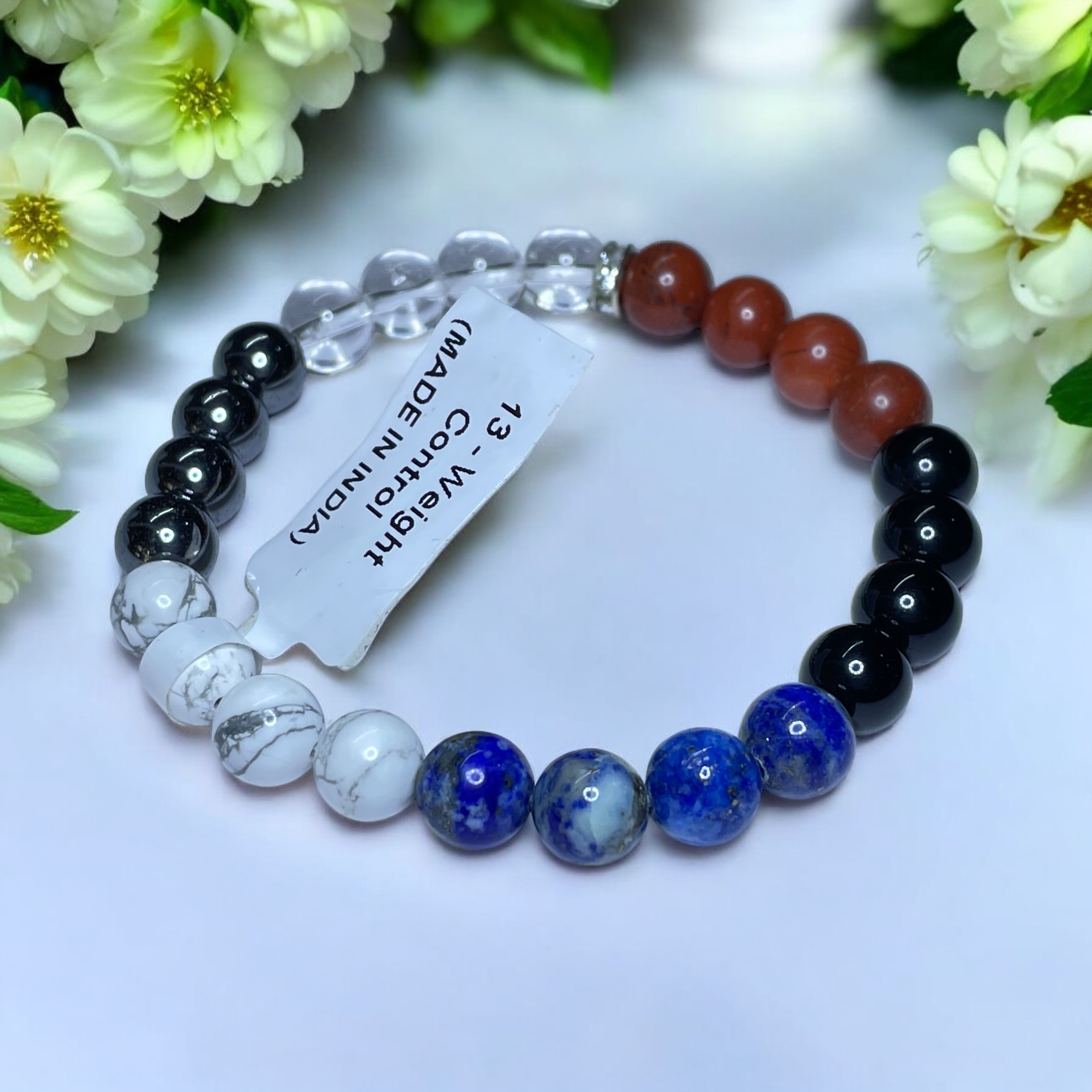 Weight Control Remedies & Intentions Bracelet Natural Made With Original Crystal Stone for Men Women Boy Girl Unisex 8mm Beads Stretchable Brand :- Rocksmins