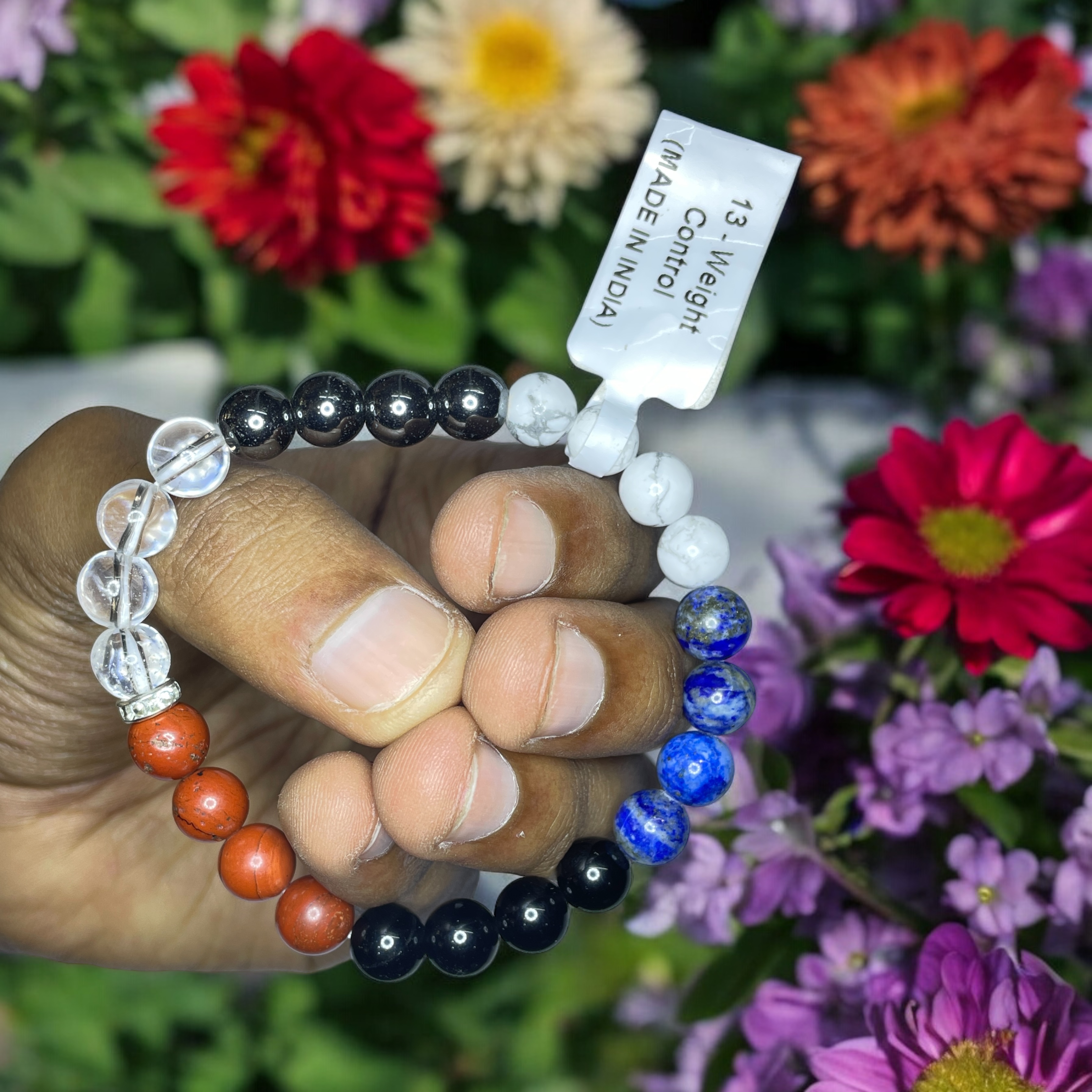 Weight Control Remedies & Intentions Bracelet Natural Made With Original Crystal Stone for Men Women Boy Girl Unisex 8mm Beads Stretchable Brand :- Rocksmins