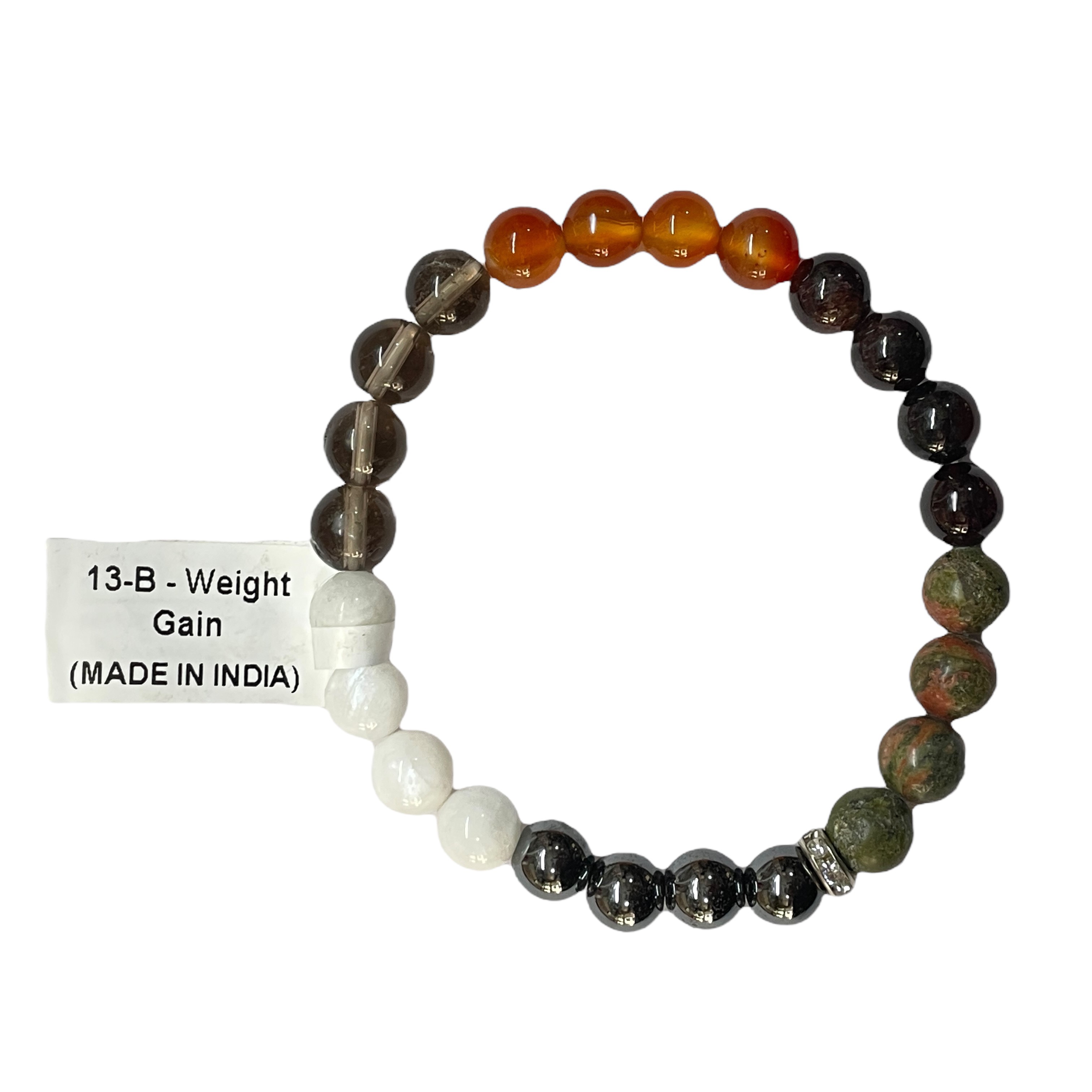 Weight Gain Remedies & Intentions Bracelet Natural Made With Original Crystal Stone for Men Women Boy Girl Unisex 8mm Beads Stretchable Brand :- Rocksmins