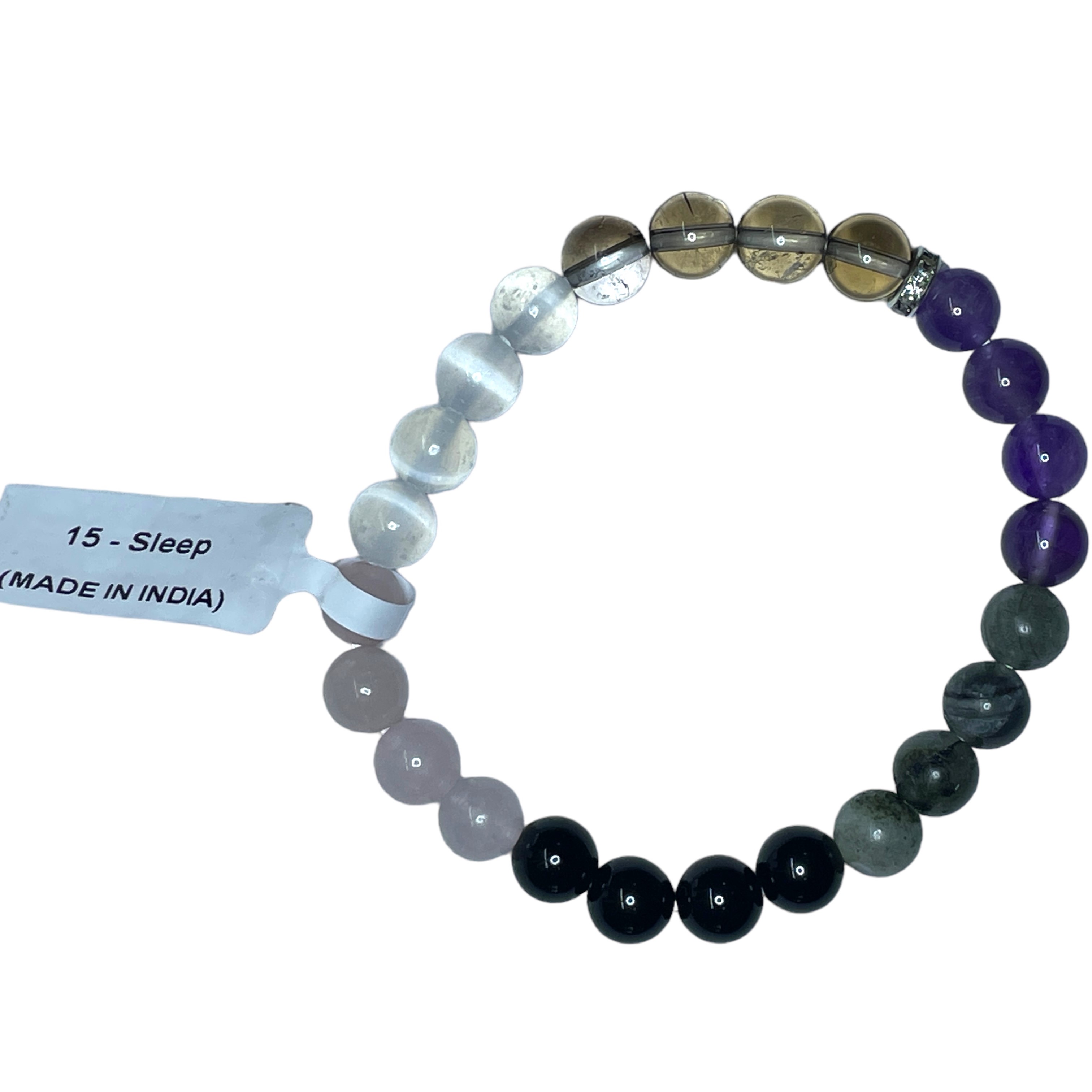 Sleep Remedies & Intentions Bracelet Natural Made With Original Crystal Stone for Men Women Boy Girl Unisex 8mm Beads Stretchable Brand :- Rocksmins