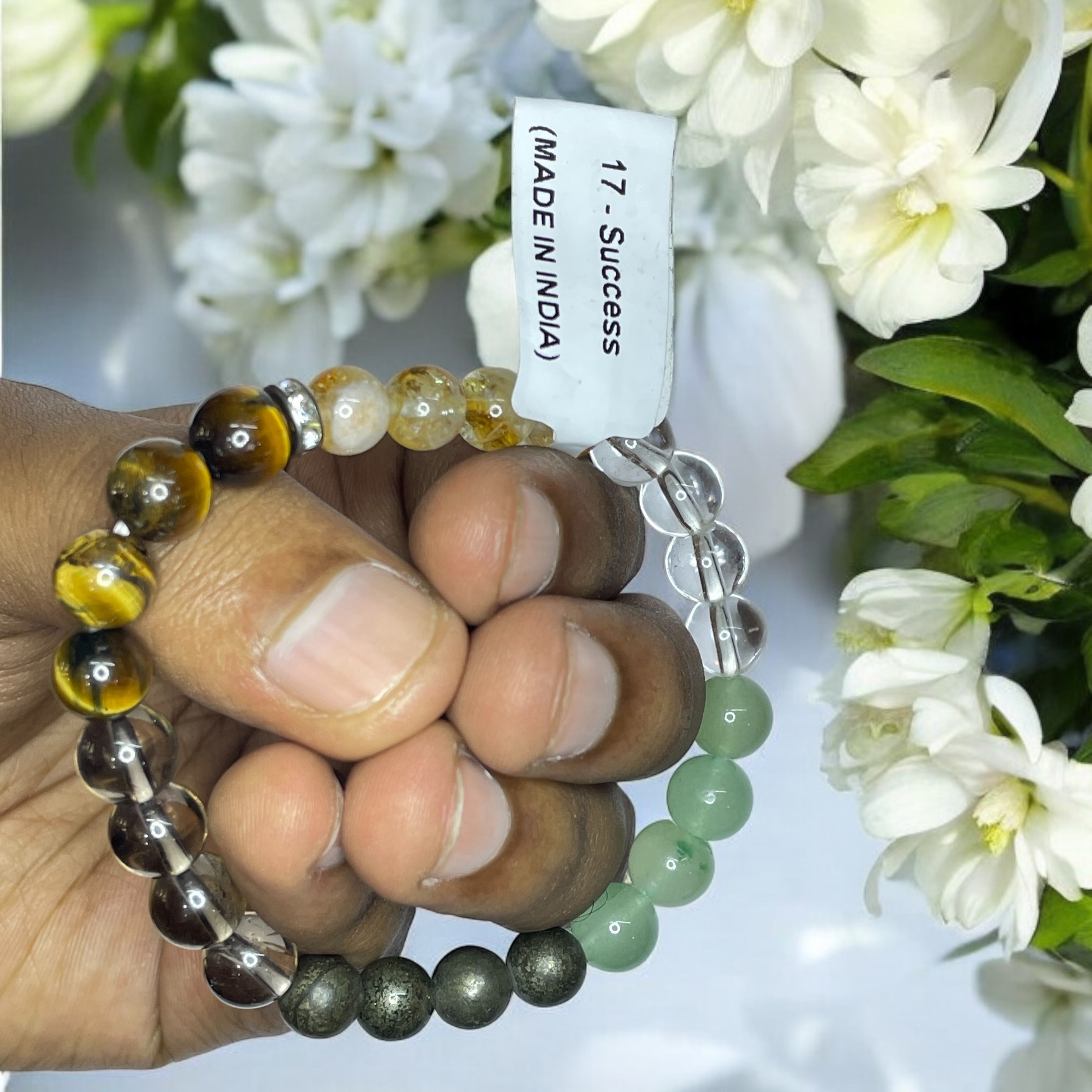 Success Remedies & Intentions Bracelet Natural Made With Original Crystal Stone for Men Women Boy Girl Unisex 8mm Beads Stretchable Brand :- Rocksmins