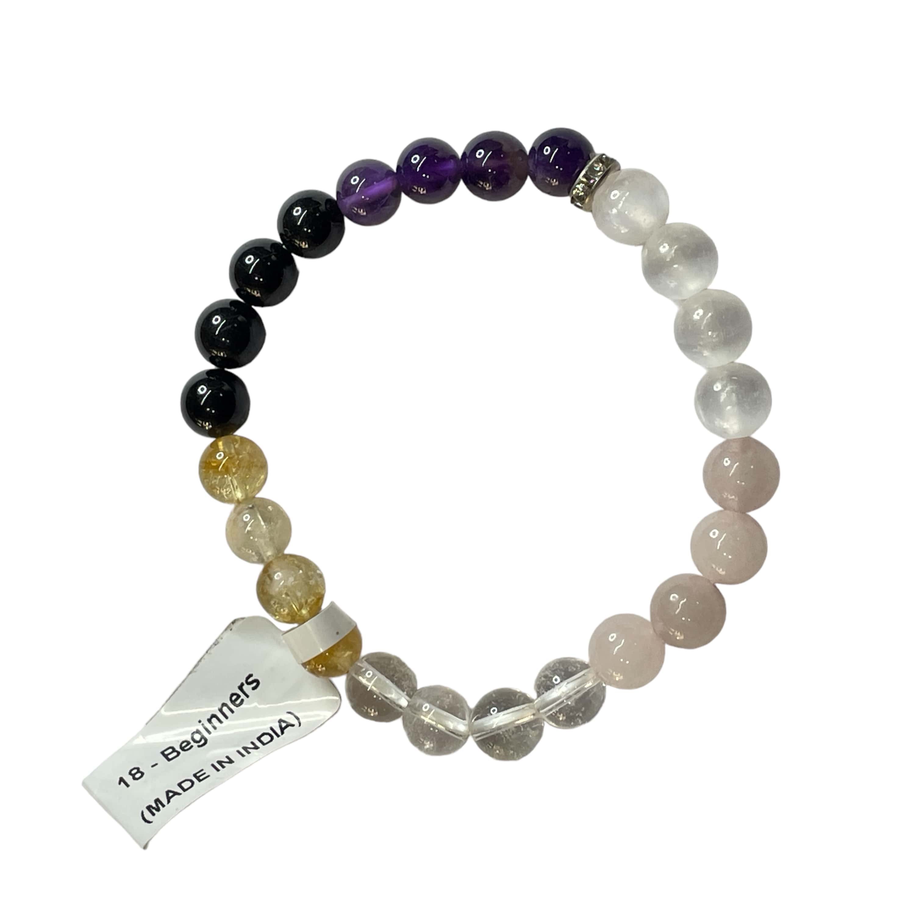 Beginners Remedies & Intentions Bracelet Natural Made With Original Crystal Stone for Men Women Boy Girl Unisex 8mm Beads Stretchable Brand :- Rocksmins
