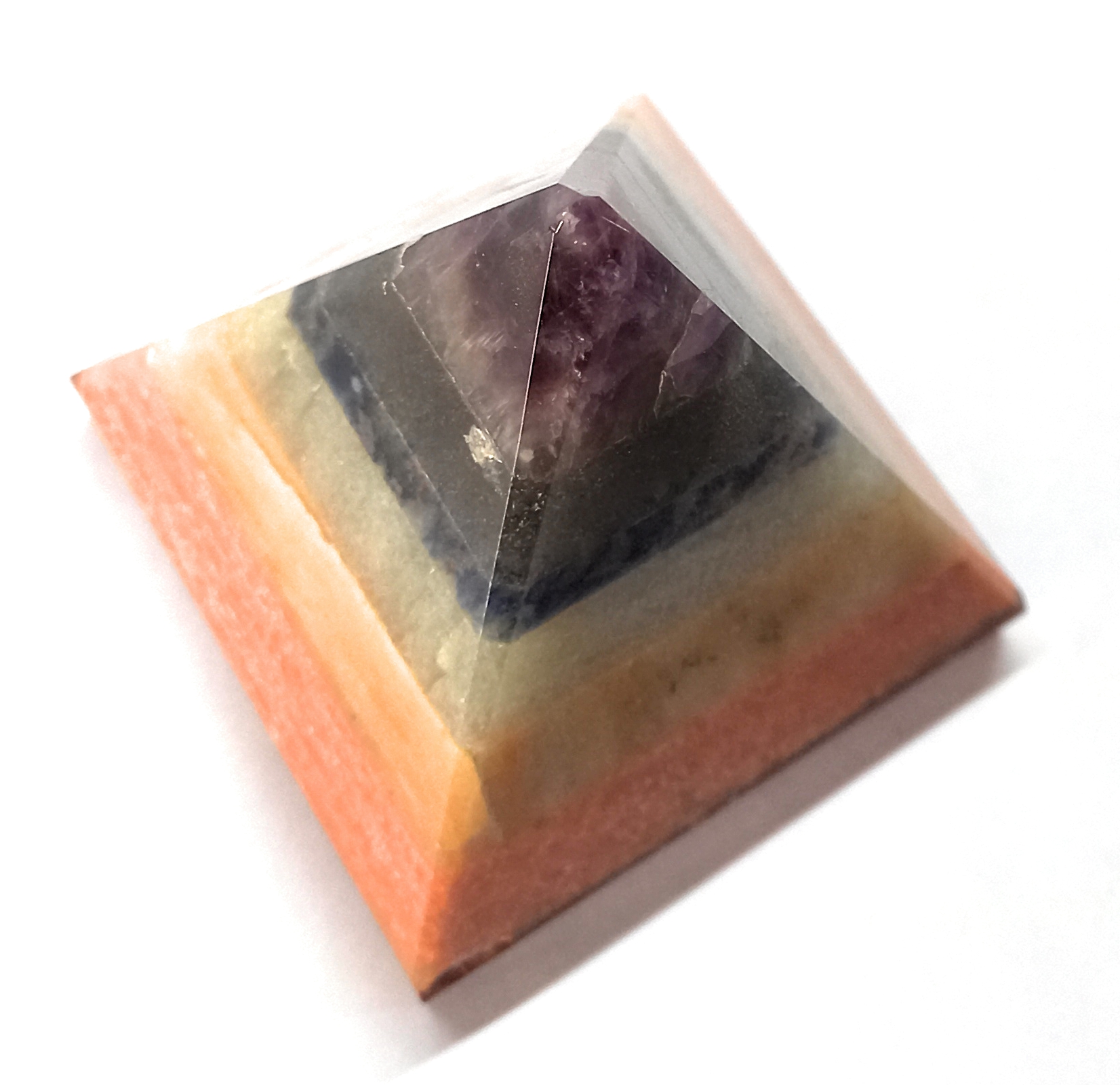 7 Chakra Bonded Crystal Pyramid Natural Stone Pyramid for Reiki Healing Crystal Healing Vastu Positive Energy Meditation Decor Brand : Rocksmins