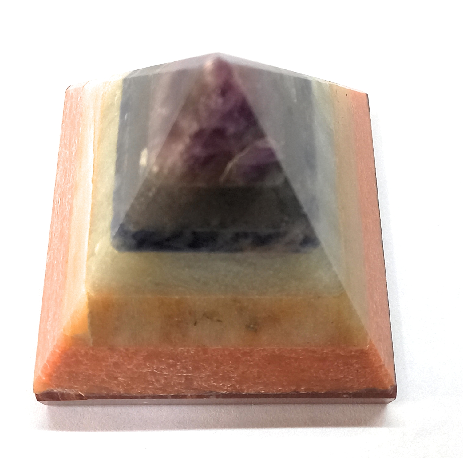 7 Chakra Bonded Crystal Pyramid Natural Stone Pyramid for Reiki Healing Crystal Healing Vastu Positive Energy Meditation Decor Brand : Rocksmins