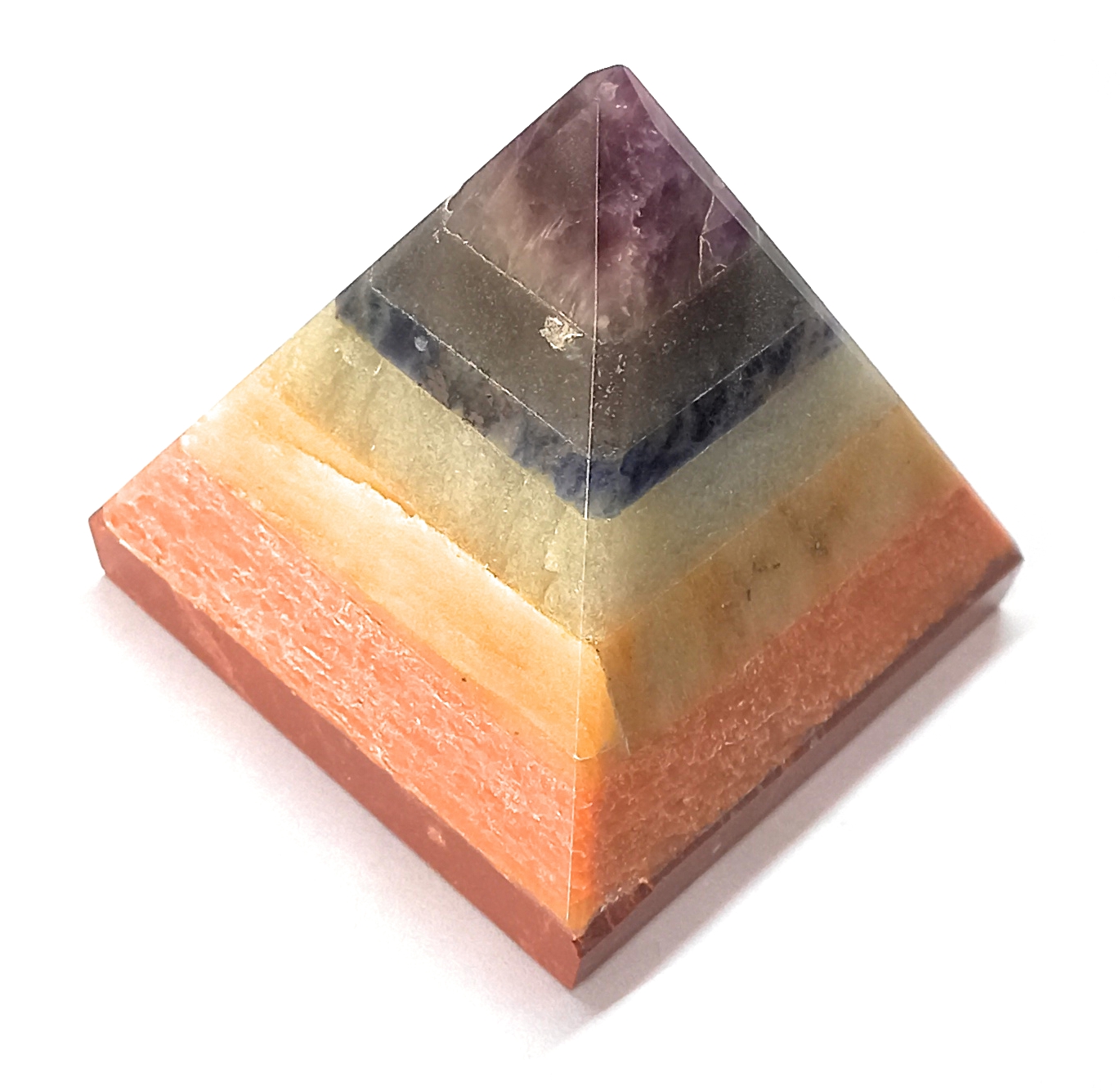 7 Chakra Bonded Crystal Pyramid Natural Stone Pyramid for Reiki Healing Crystal Healing Vastu Positive Energy Meditation Decor Brand : Rocksmins