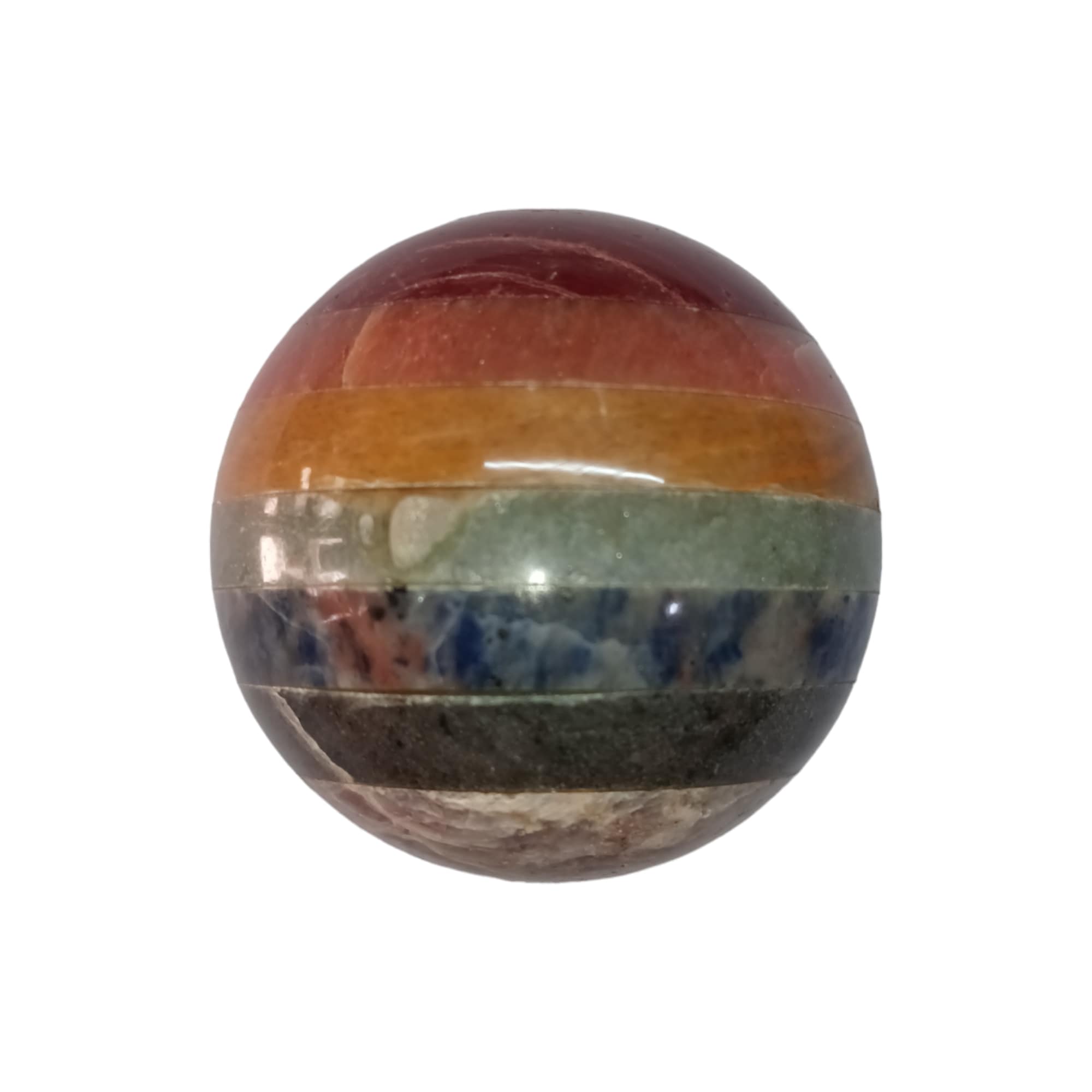 7 Chakra Crystal Ball Natural and Original Semi Precious Stone for Reiki Crystal Healing, Crystal Therapy, Meditation, Chakra Balancing Unisex Men,Women Brand : Rocksmins