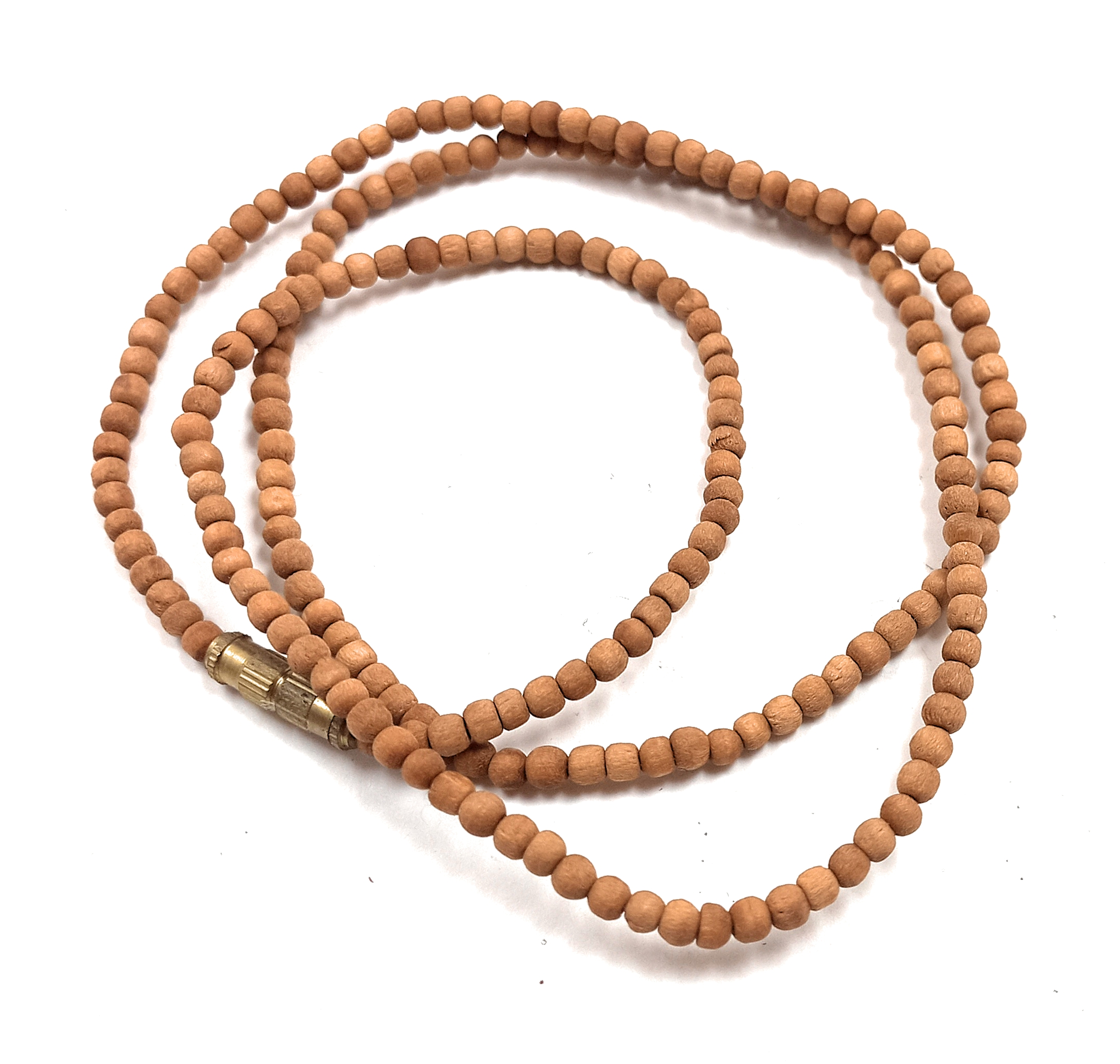 3-4MM Sandalwood Chandan Kanthi Mala for Neck Wearing for Men and Women (Small Bead Size 3-4 mm; Length 30 cm) | Chandan kanthi Mala for Wearing During Pooja Men Women Boys Girls Meditation