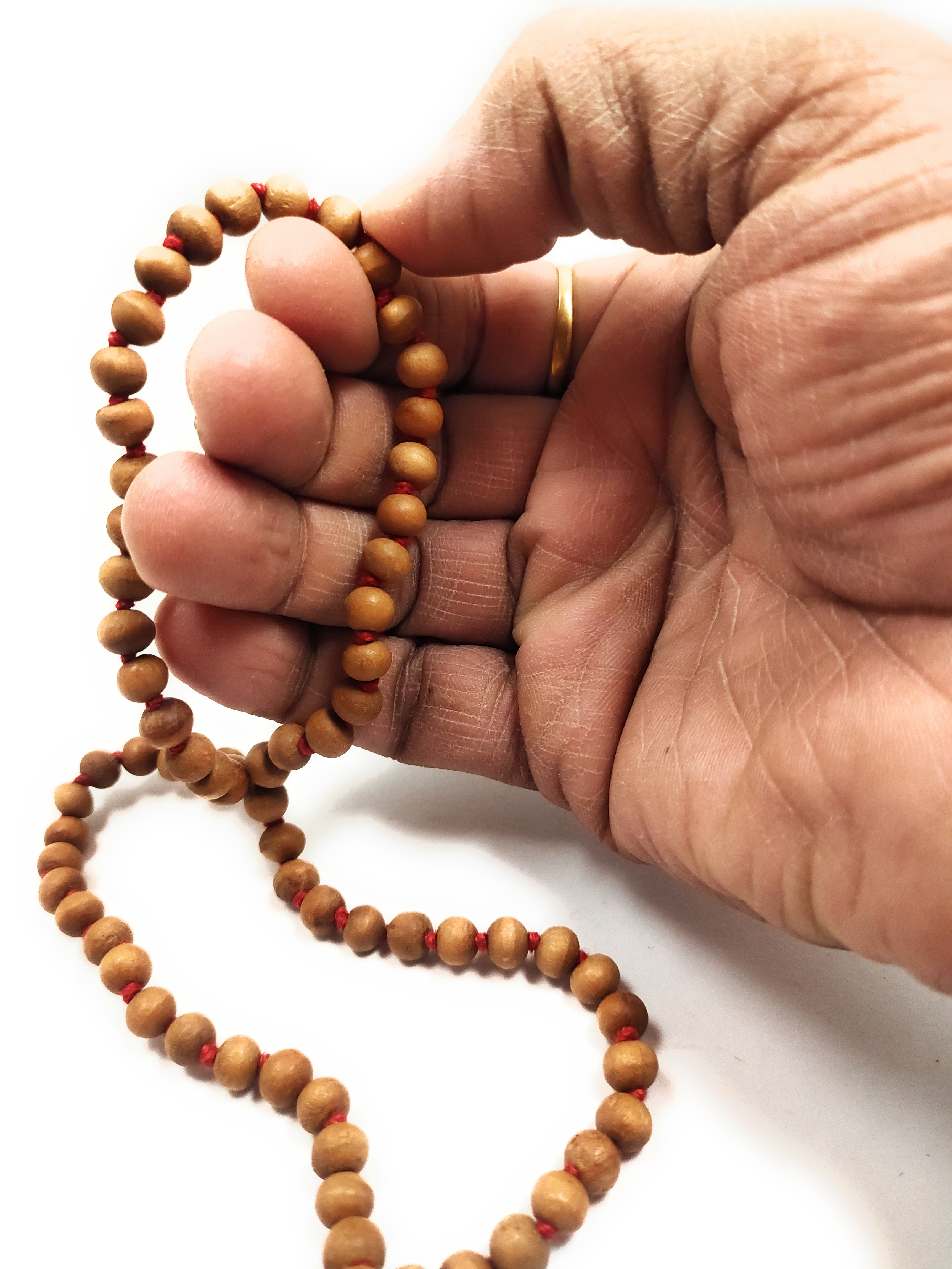 8MM Natural Original Exclusive White Sandal wood Pure Safed Chandan ki mala 108+1 Beads & Rosary String for Jaap, Pooja 8 mm Jaap Mala Wearing in Neck/Holding Men Women Boys Girls Meditation