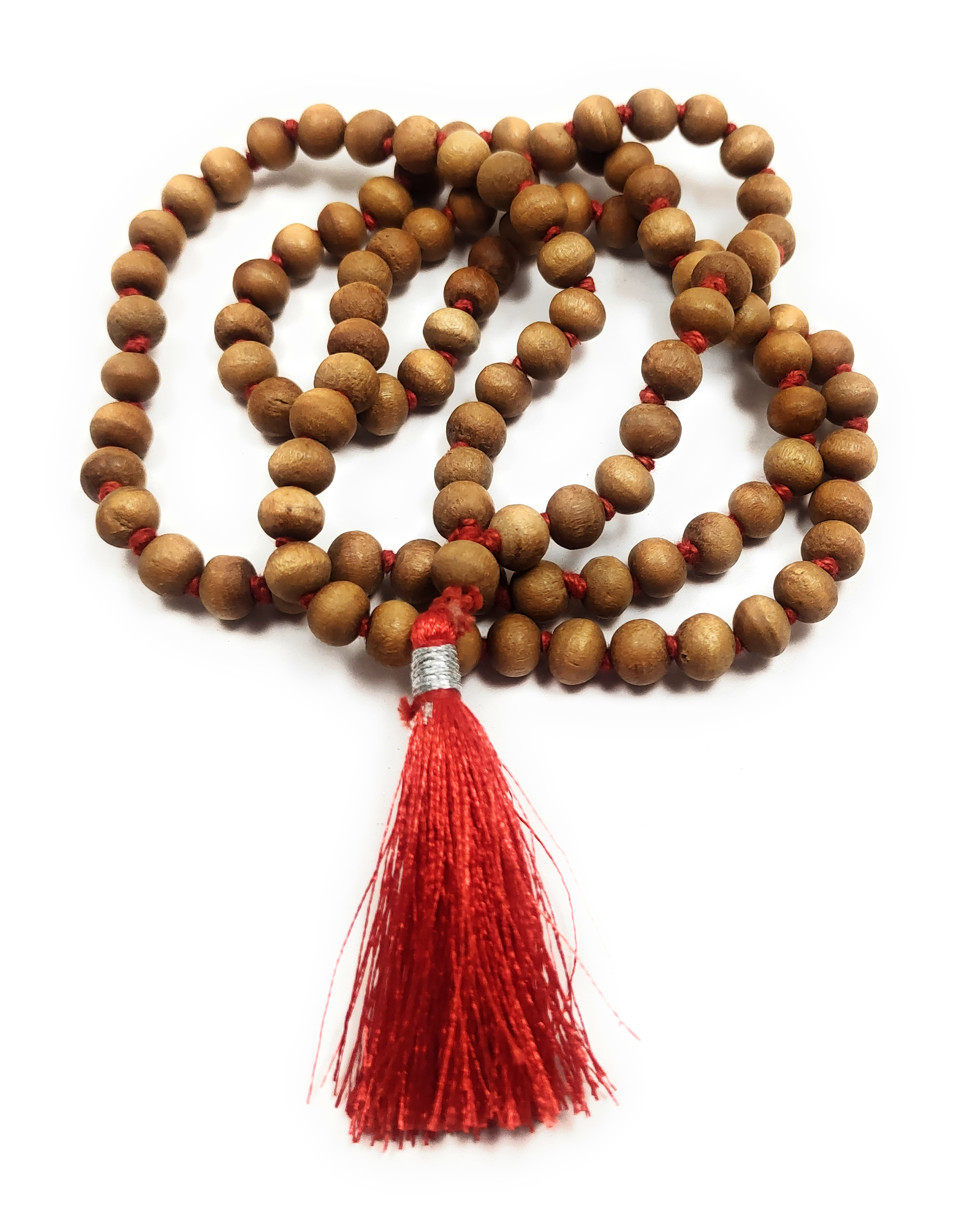 8MM Natural Original Exclusive White Sandal wood Pure Safed Chandan ki mala 108+1 Beads & Rosary String for Jaap, Pooja 8 mm Jaap Mala Wearing in Neck/Holding Men Women Boys Girls Meditation