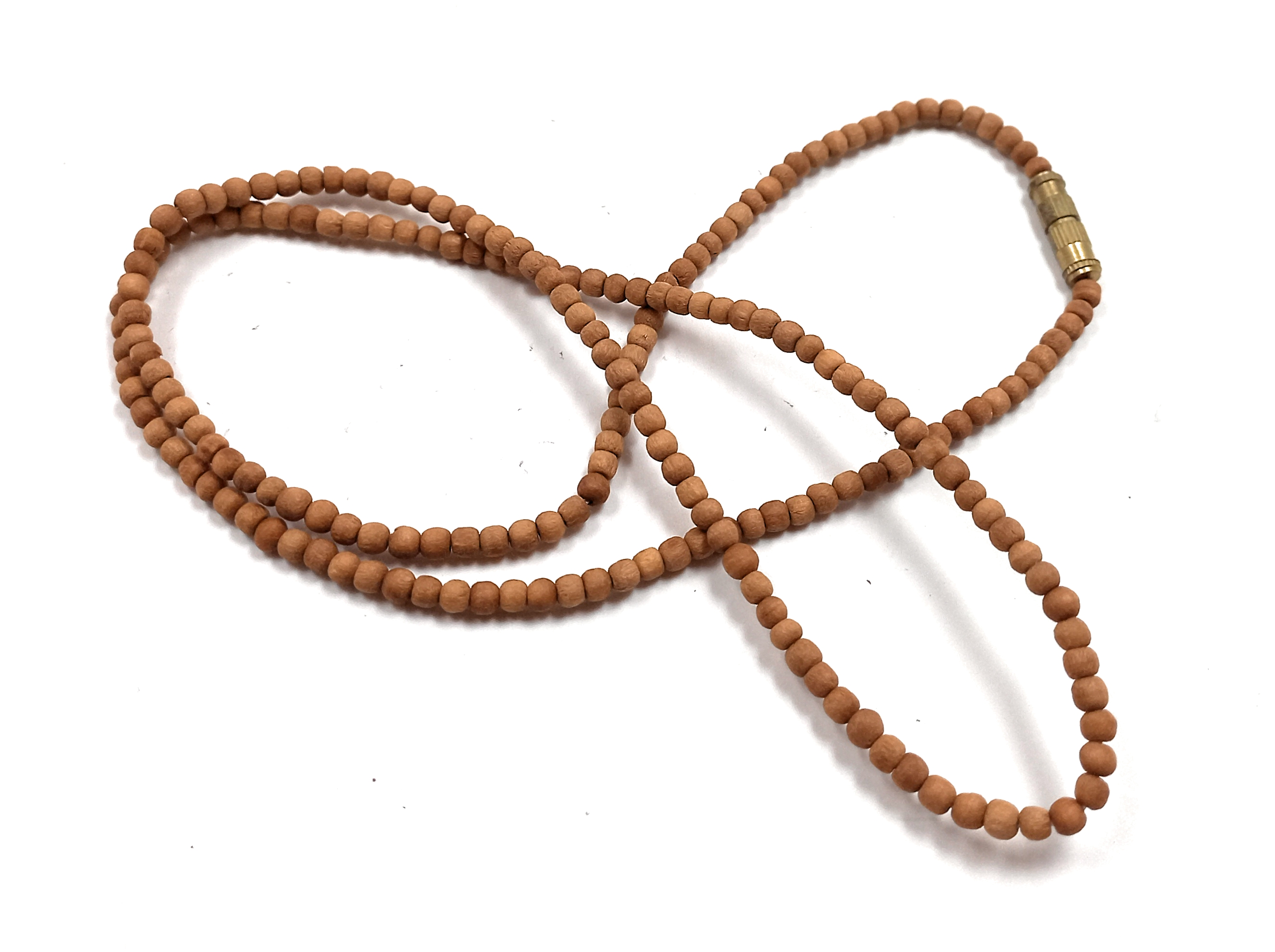3-4MM Sandalwood Chandan Kanthi Mala for Neck Wearing for Men and Women (Small Bead Size 3-4 mm; Length 30 cm) | Chandan kanthi Mala for Wearing During Pooja Men Women Boys Girls Meditation
