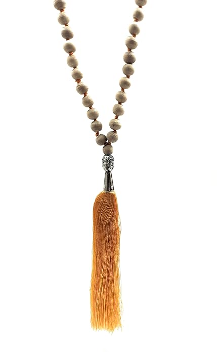 6-8MM Natural Original Exclusive Holy Tulsi/Basil Wood 108+1 Beads & Rosary String for Jaap, Pooja - 6-8 mm Jaap Mala (108) Astrology Wearing in Neck/Holding Men Women Boys Girls Meditation