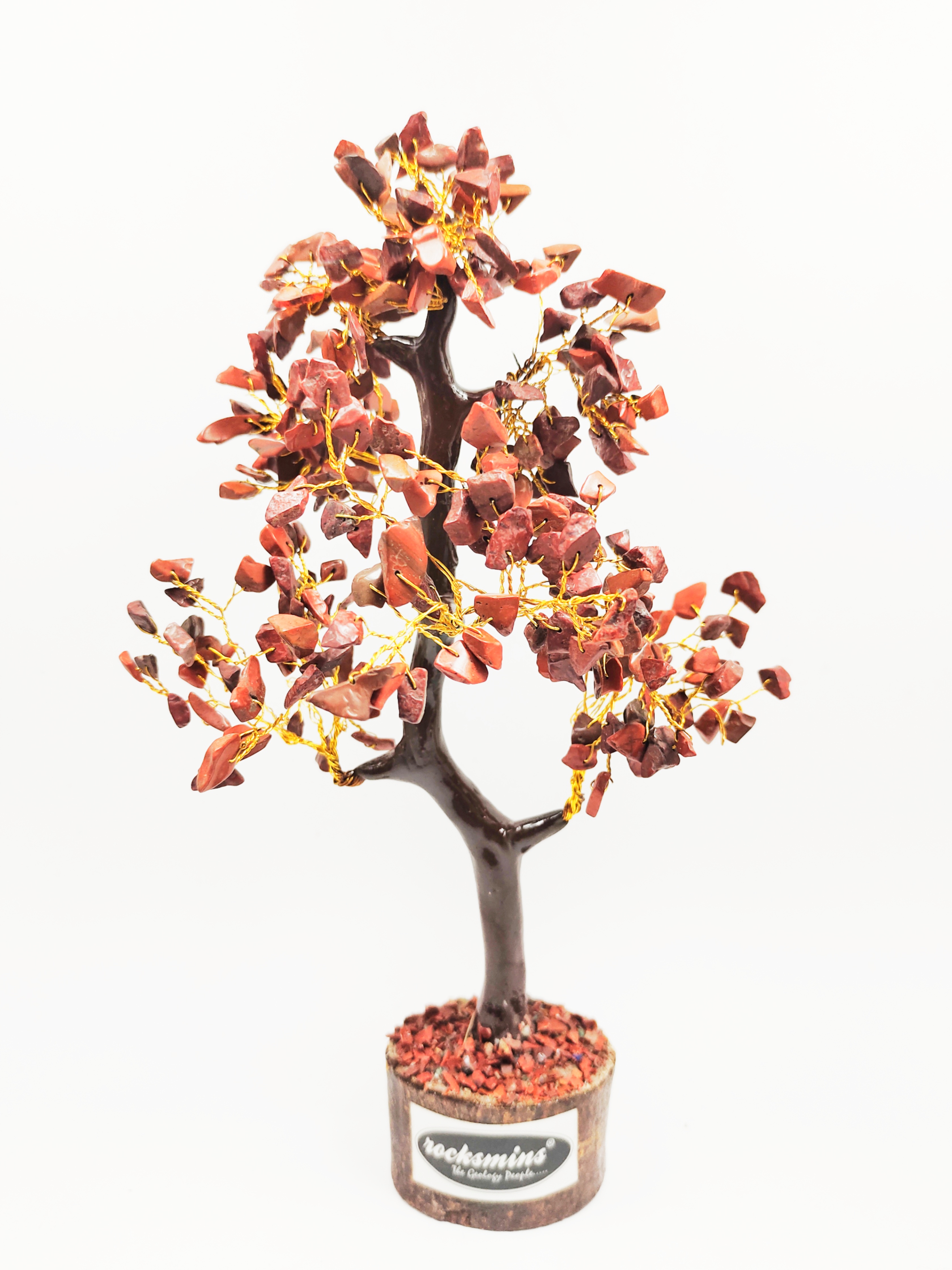 Jasper Red Crystal Stone 300 Beads Money Tree Bonsai Original Natural Gemstone for Vastu Healing Purpose Good Luck Wealth Room Decor Brand : Rocksmins
