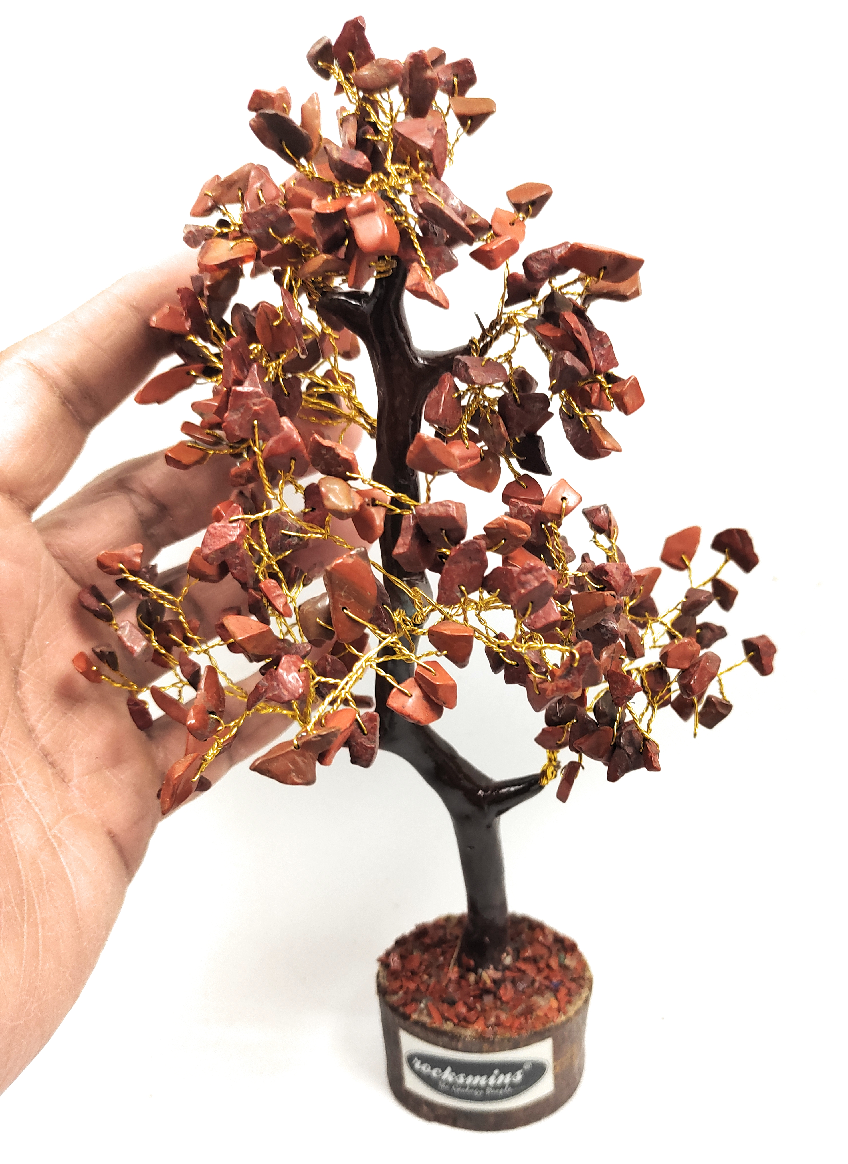 Jasper Red Crystal Stone 300 Beads Money Tree Bonsai Original Natural Gemstone for Vastu Healing Purpose Good Luck Wealth Room Decor Brand : Rocksmins