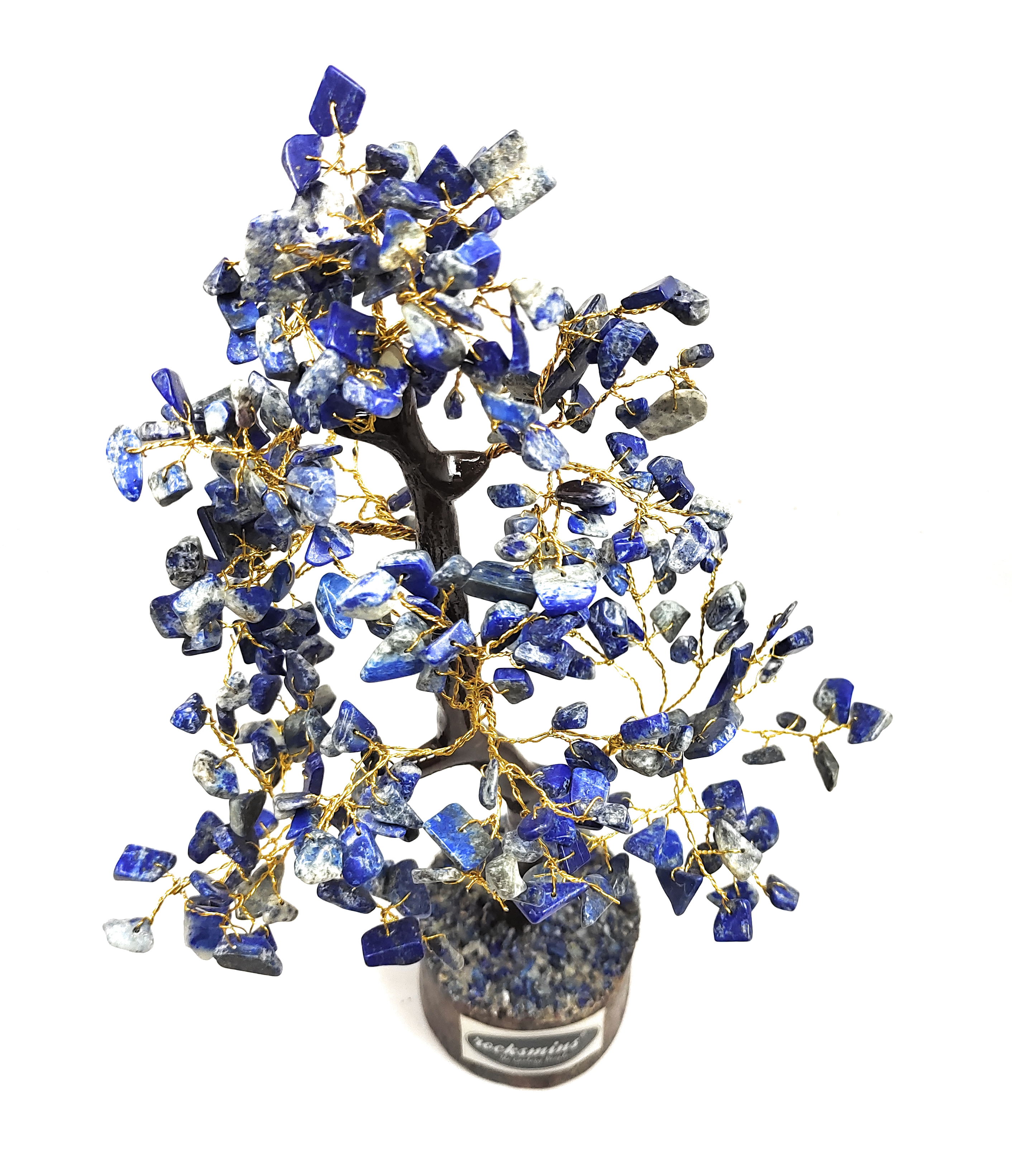Lapis Lazuli Crystal Stone 300 Beads Money Tree Bonsai Original Natural Gemstone for Vastu Healing Purpose Good Luck Wealth Room Decor Brand : Rocksmins