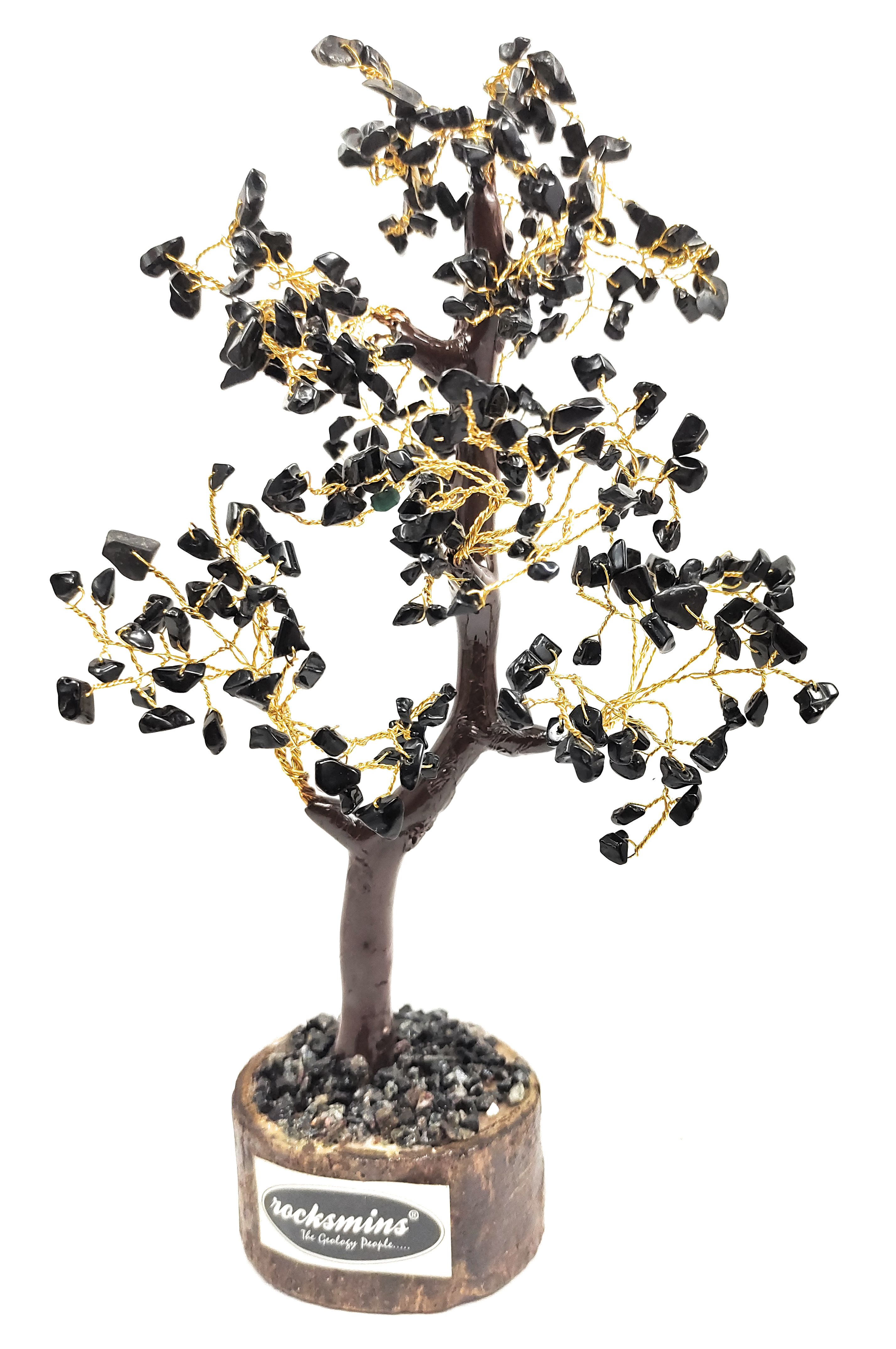 Obsidian Black Crystal Stone 300 Beads Money Tree Bonsai Original Natural Gemstone for Vastu Healing Purpose Good Luck Wealth Room Decor Brand : Rocksmins