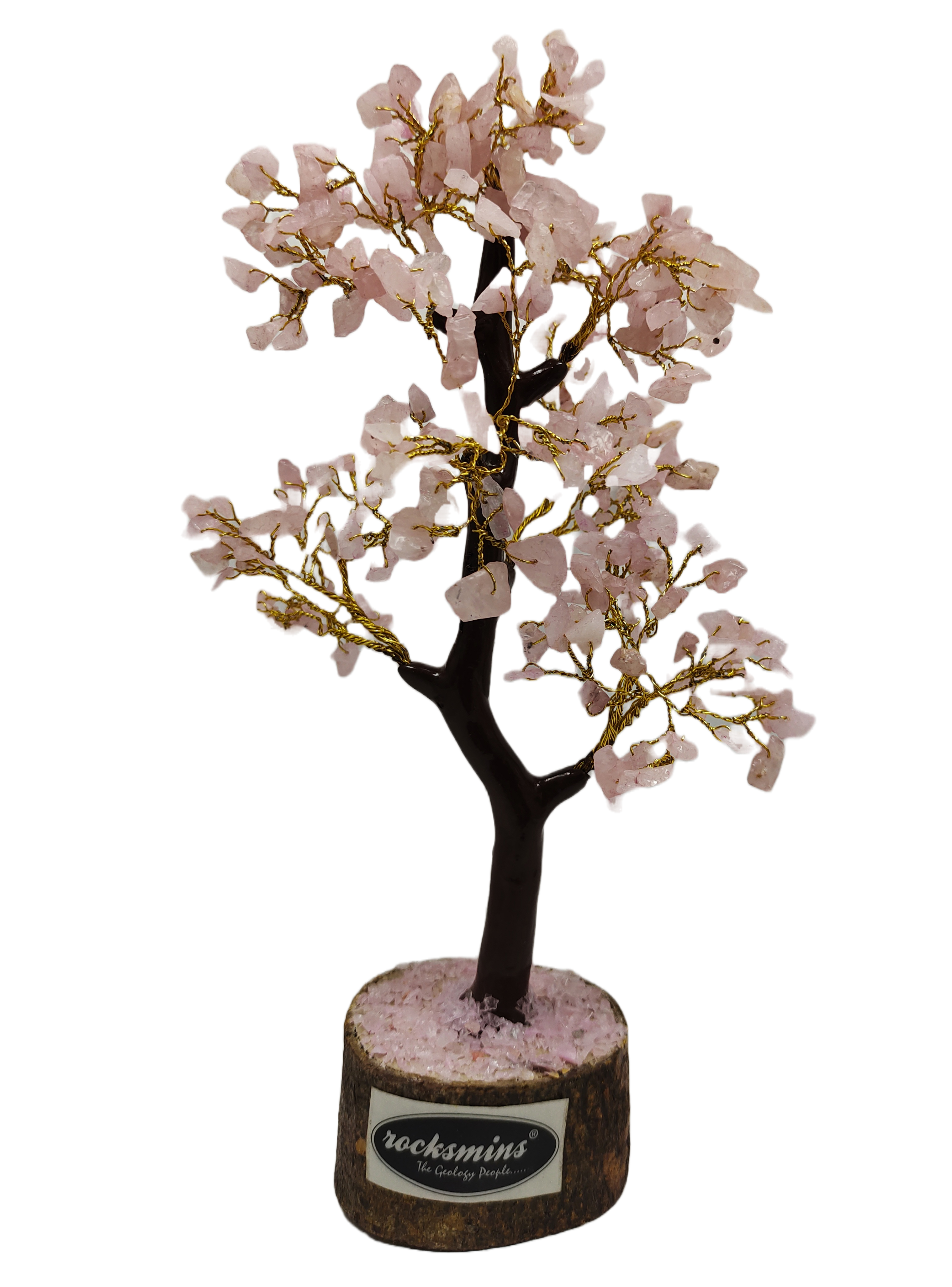 Rose Quartz Crystal Stone 300 Beads Money Tree Bonsai Original Natural Gemstone for Vastu Healing Purpose Good Luck Wealth Room Decor Brand : Rocksmins
