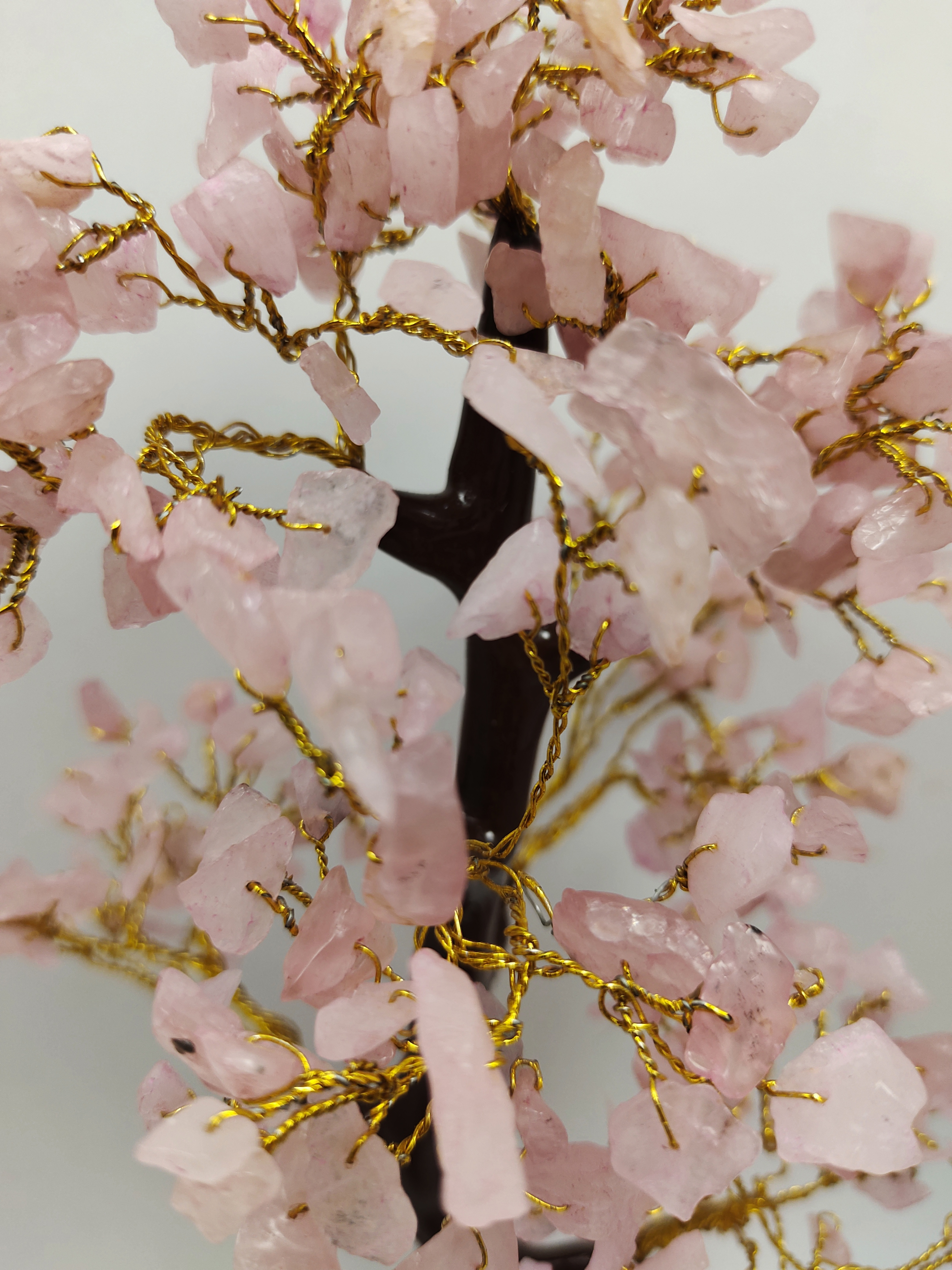 Rose Quartz Crystal Stone 300 Beads Money Tree Bonsai Original Natural Gemstone for Vastu Healing Purpose Good Luck Wealth Room Decor Brand : Rocksmins