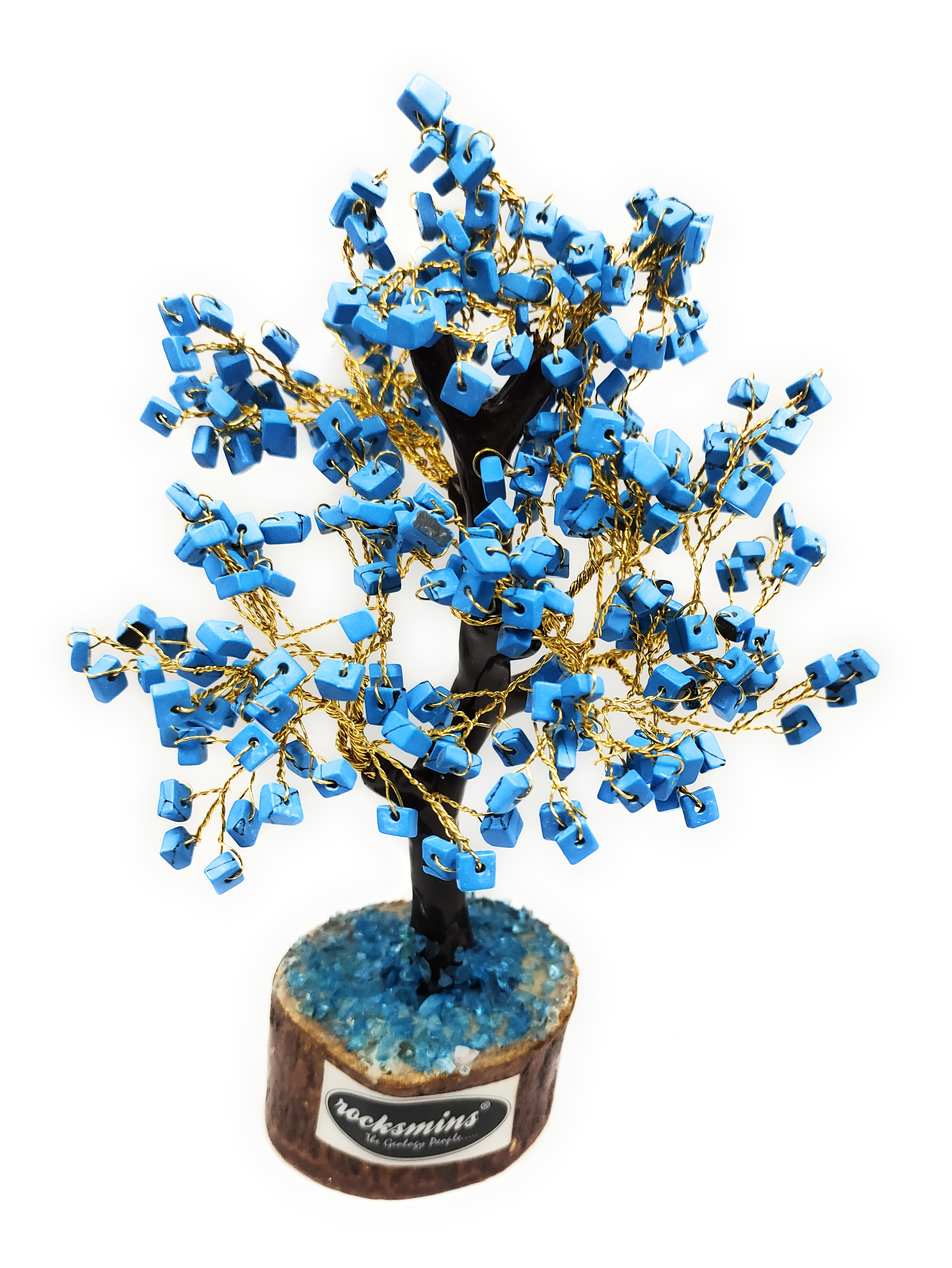 Turquoise Crystal Stone 300 Beads Money Tree Bonsai Original Natural Gemstone for Vastu Healing Purpose Good Luck Wealth Room Decor Brand : Rocksmins