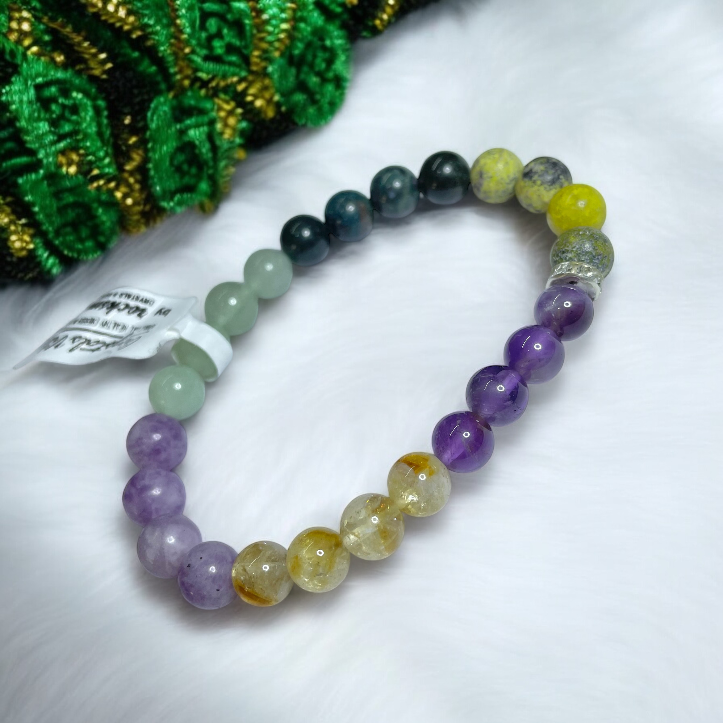 Cholesterol Relief Remedies & Intentions Bracelet Natural Made With Original Crystal Stone for Men Women Boy Girl Unisex 8mm Beads Stretchable Brand :- Rocksmins