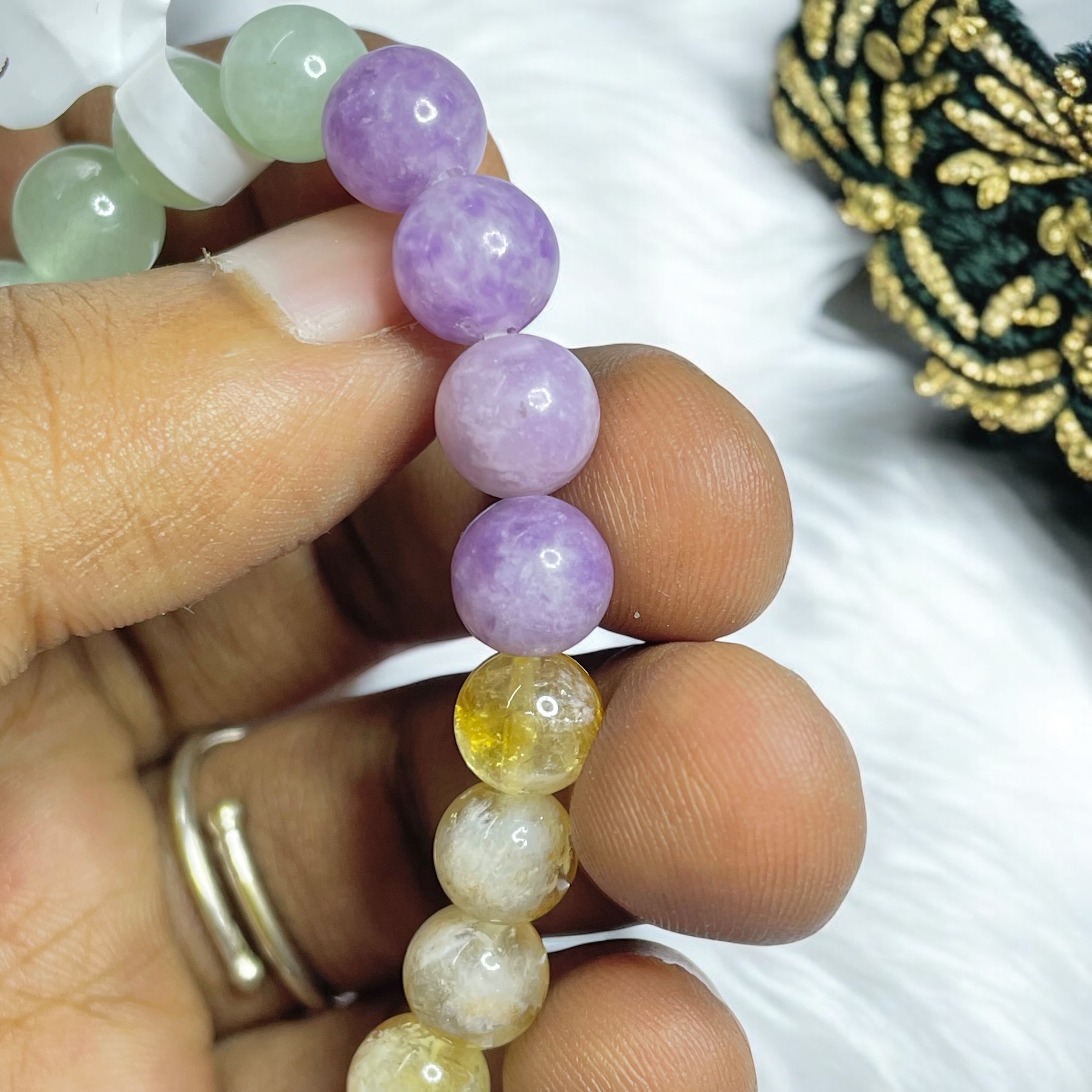 Cholesterol Relief Remedies & Intentions Bracelet Natural Made With Original Crystal Stone for Men Women Boy Girl Unisex 8mm Beads Stretchable Brand :- Rocksmins