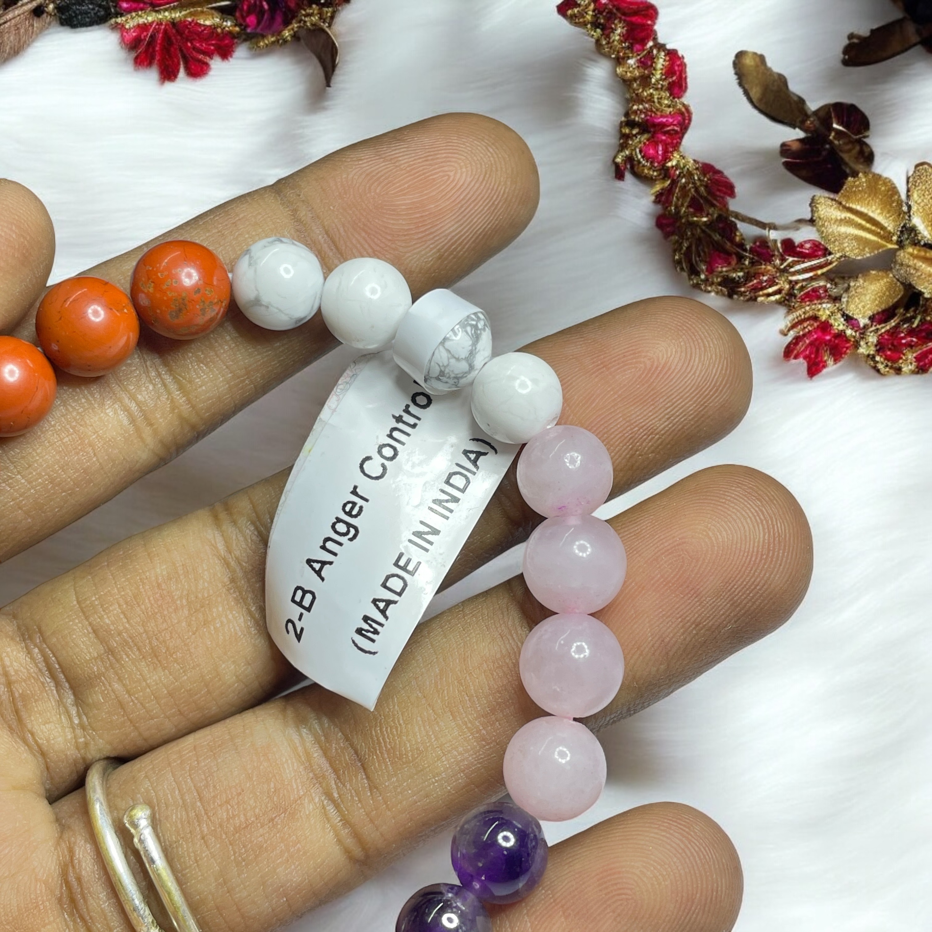 Anger Control Remedies & Intentions Bracelet Natural Made With Original Crystal Stone for Men Women Boy Girl Unisex 8mm Beads Stretchable Brand :- Rocksmins