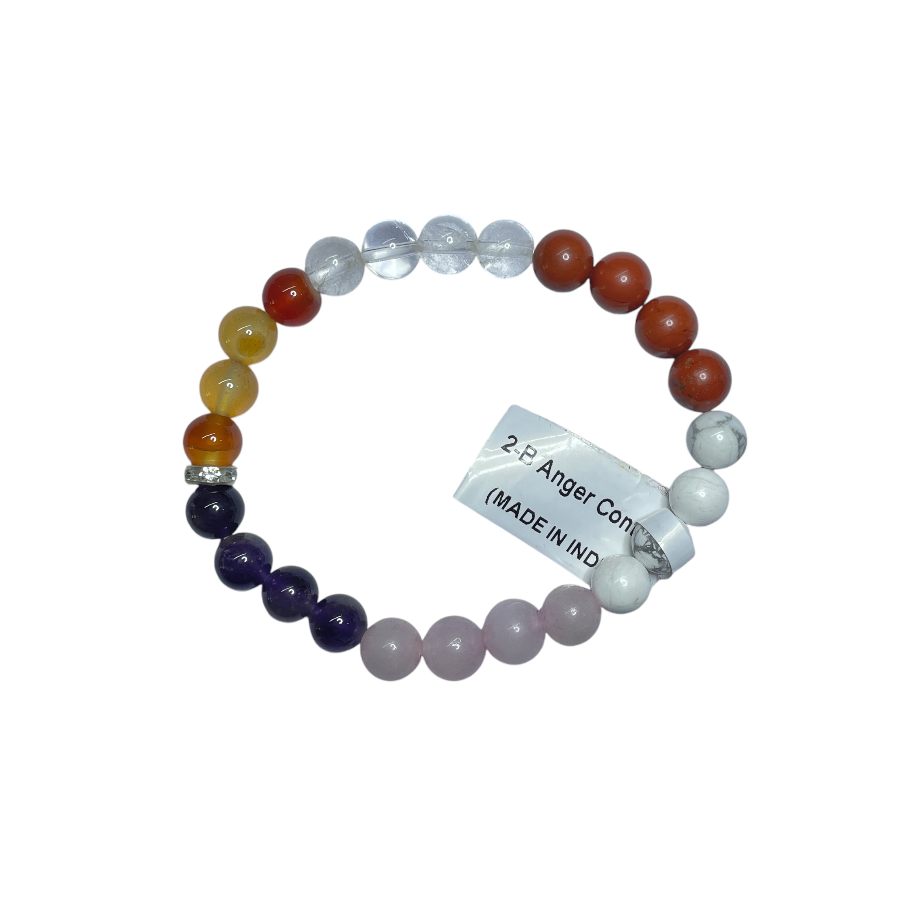 Anger Control Remedies & Intentions Bracelet Natural Made With Original Crystal Stone for Men Women Boy Girl Unisex 8mm Beads Stretchable Brand :- Rocksmins