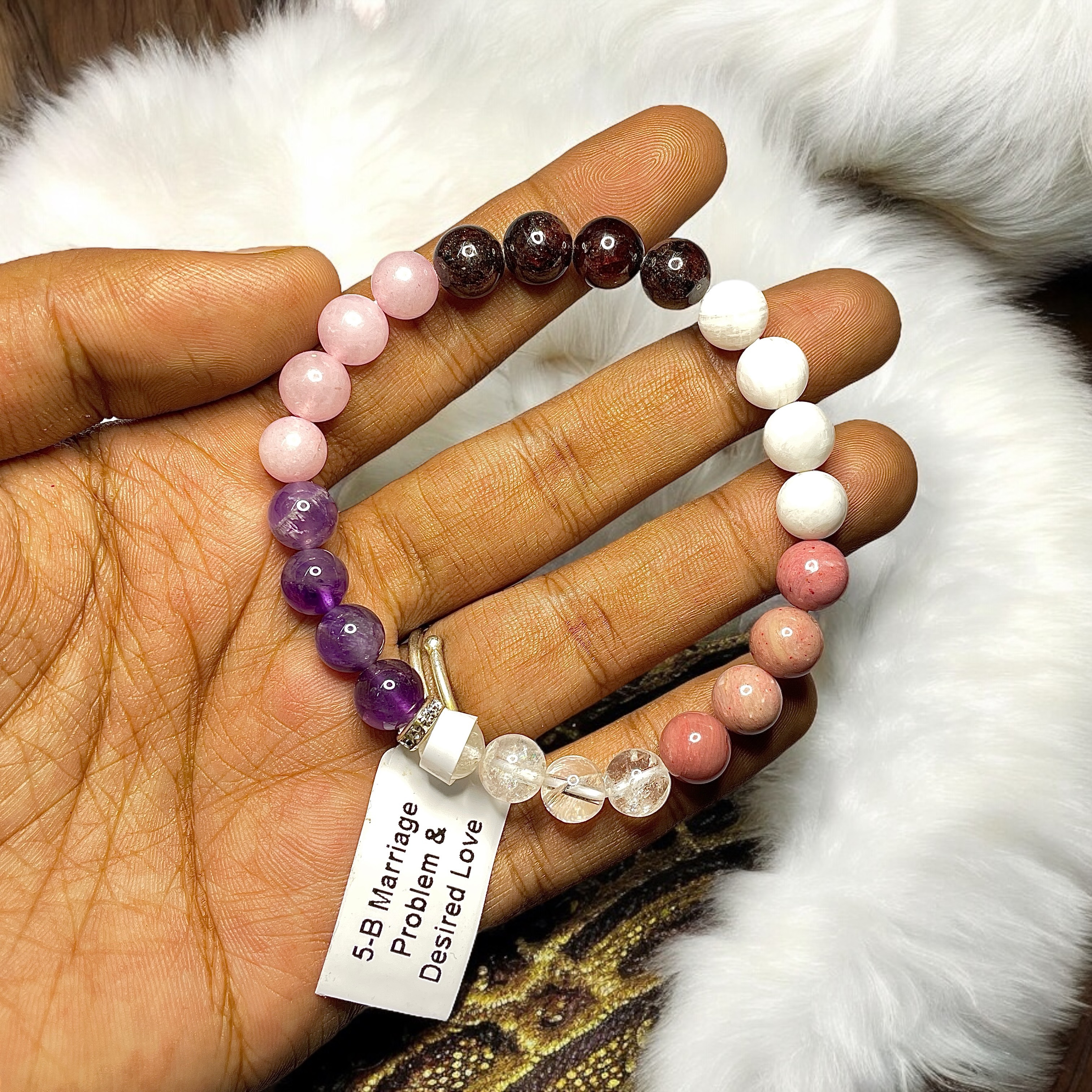 Marriage Problem & Desired Love Remedies & Intentions Bracelet Natural Made With Original Crystal Stone for Men Women Boy Girl Unisex 8mm Beads Stretchable Brand :- Rocksmins