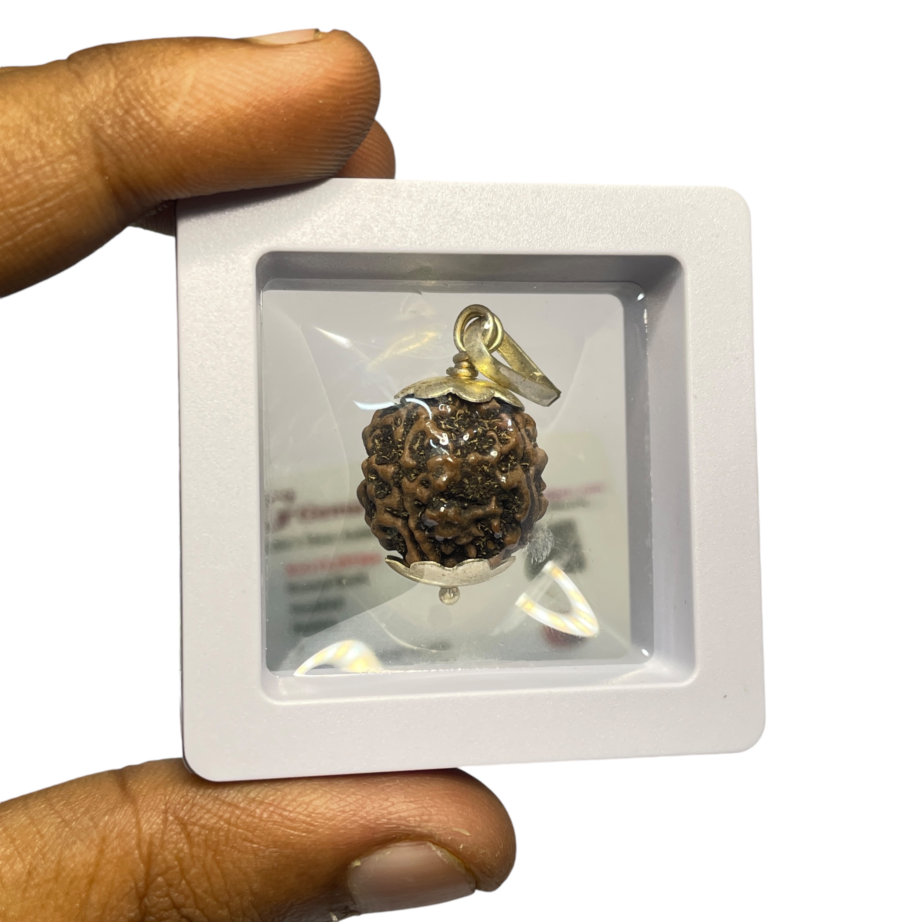 4 Mukhi Rudraksha Pendant for Wearing in Neck Pooja, Astrology/Men Women Boys Girls Meditation, Balance, Protection and Divine Energy Brand : @Rocksmins