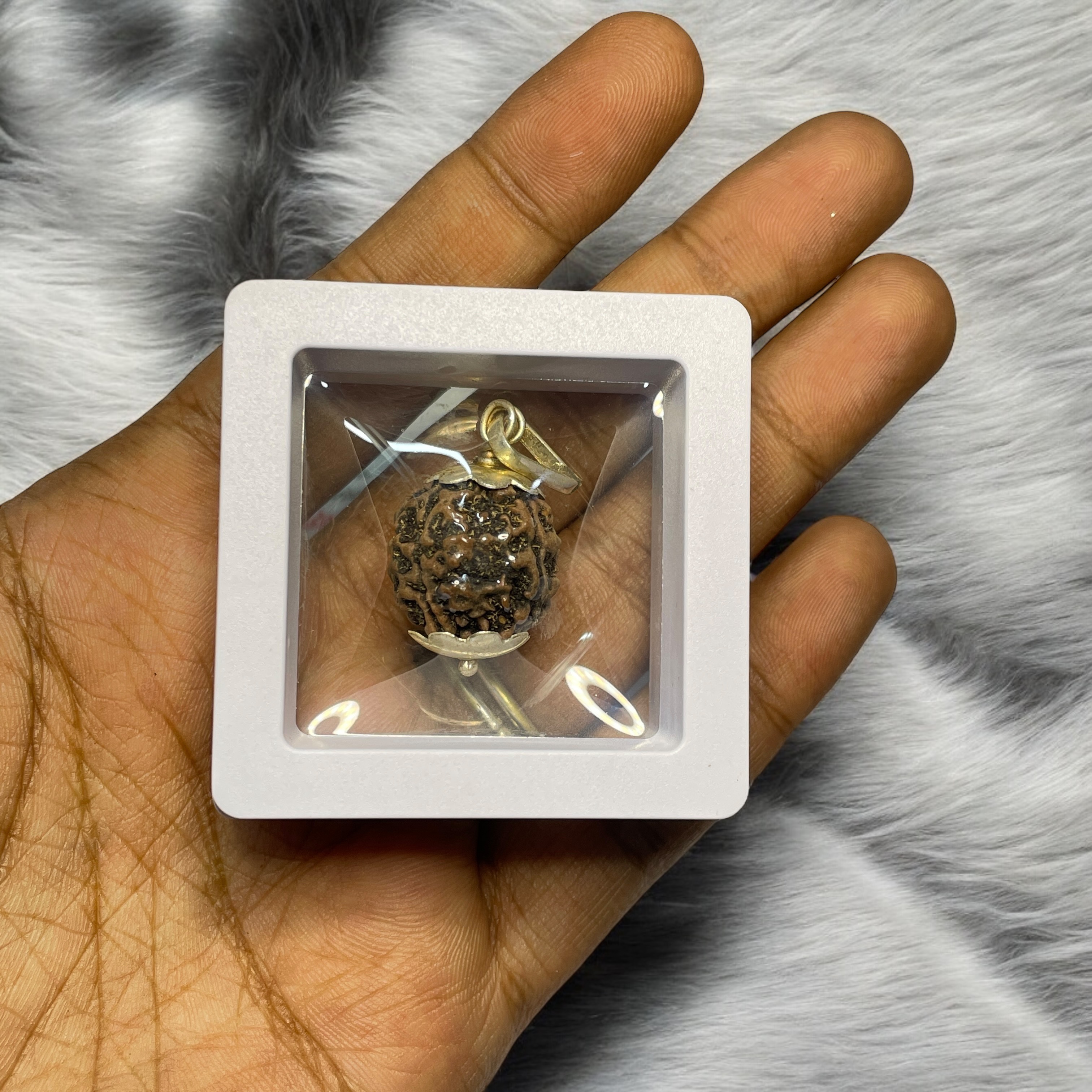 4 Mukhi Rudraksha Pendant for Wearing in Neck Pooja, Astrology/Men Women Boys Girls Meditation, Balance, Protection and Divine Energy Brand : @Rocksmins