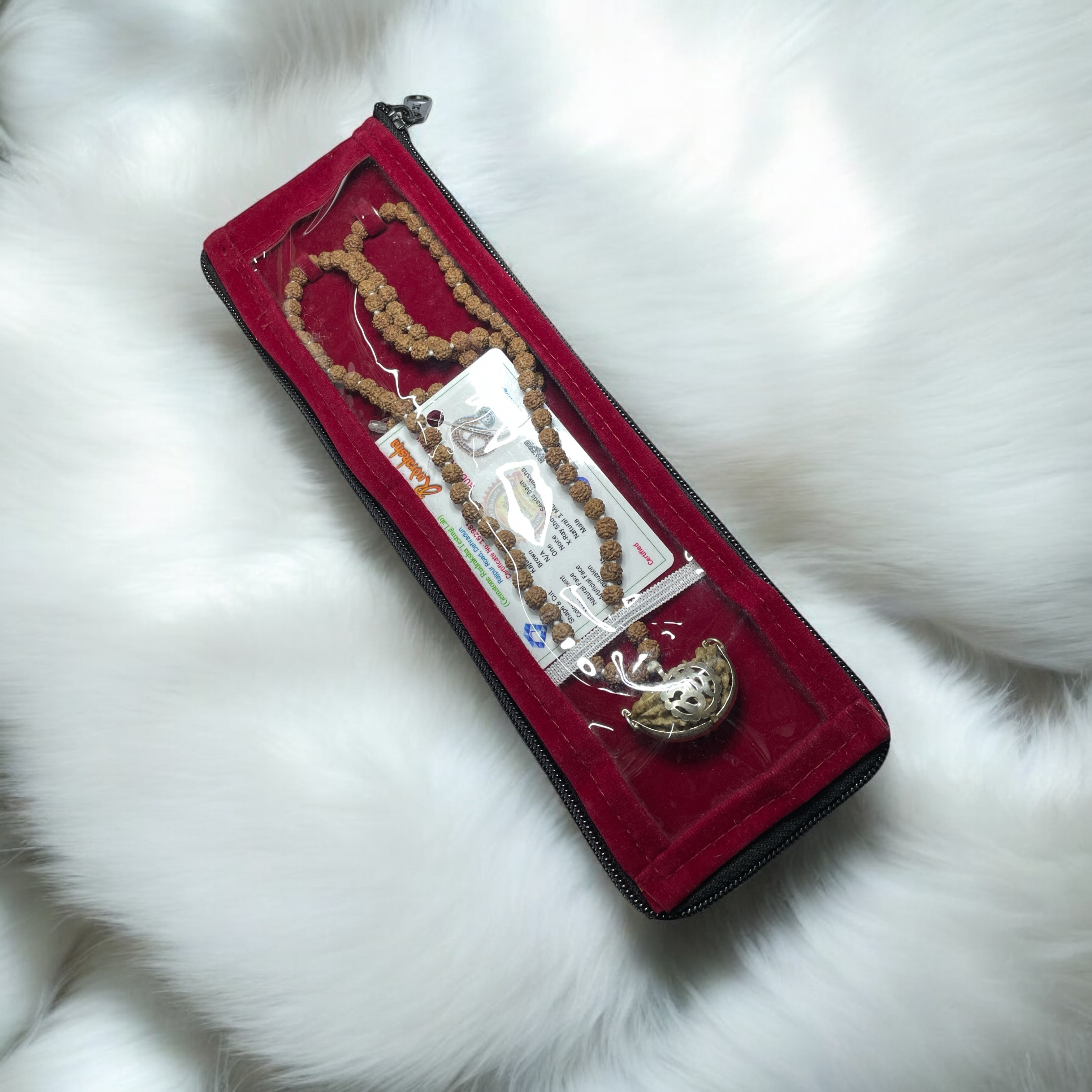 6MM Natural Original 1 Mukhi Rudraksha Jaap Mala Original with Certificate (108) 6mm Beads for Pooja Astrology Wearing in Neck/Holding for Men Women Boys Girls Meditation & Protection