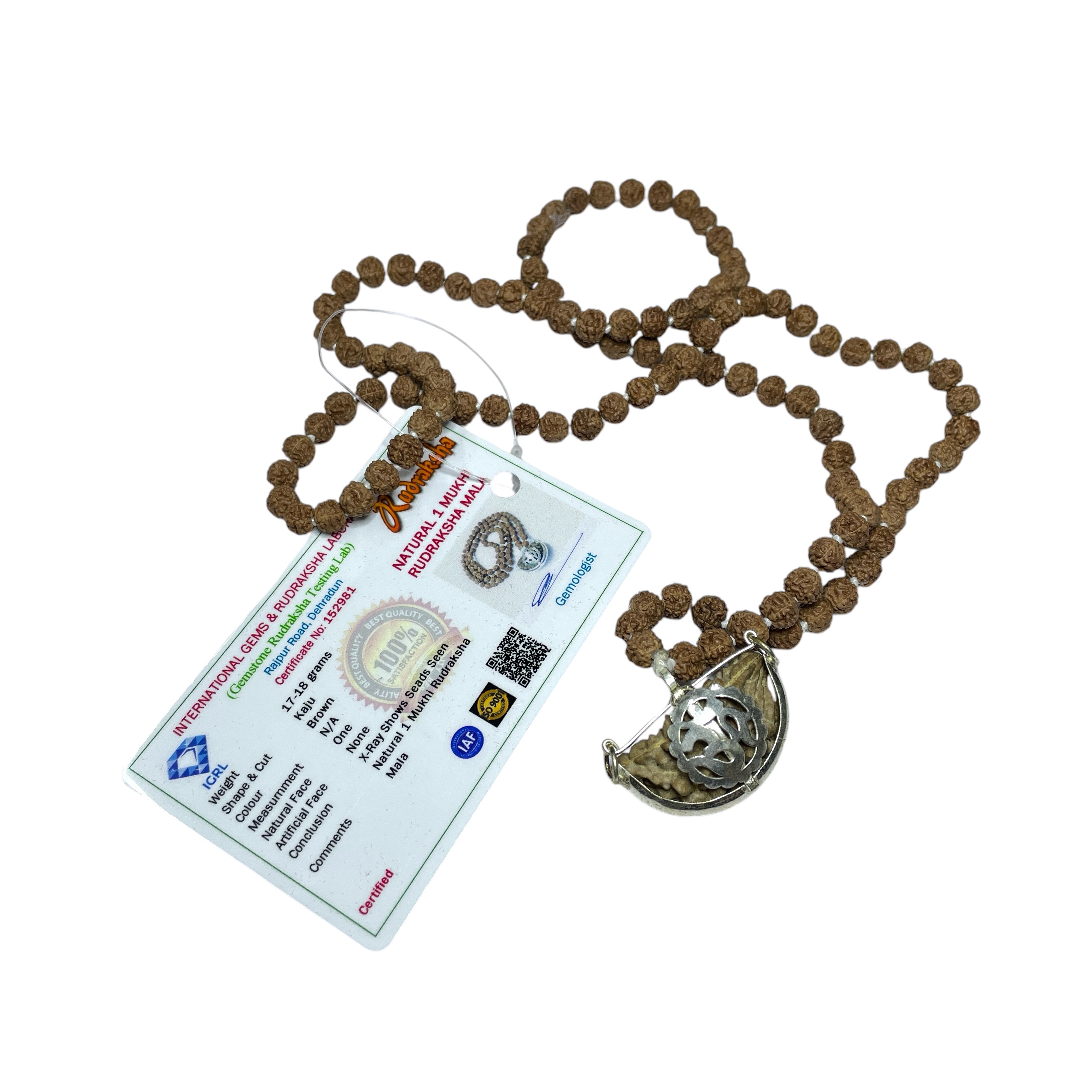 6MM Natural Original 1 Mukhi Rudraksha Jaap Mala Original with Certificate (108) 6mm Beads for Pooja Astrology Wearing in Neck/Holding for Men Women Boys Girls Meditation & Protection