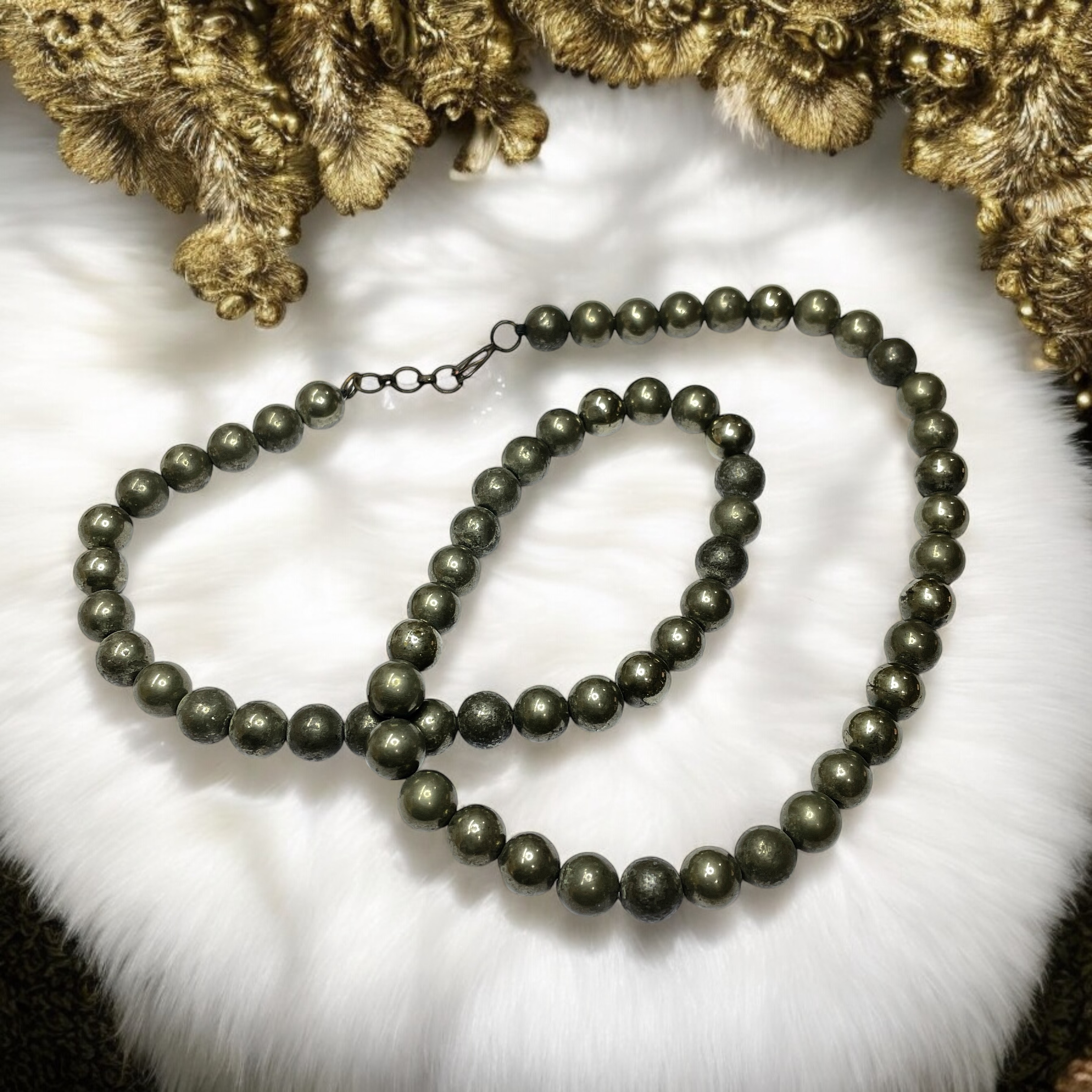 Pyrite Crystal Necklace. Discover the Power of Natural Crystals with Rocksmins: Elegantly Crafted Crystal Necklaces Infused with Authentic Energies for Enhanced Well-Being and Spiritual Growth