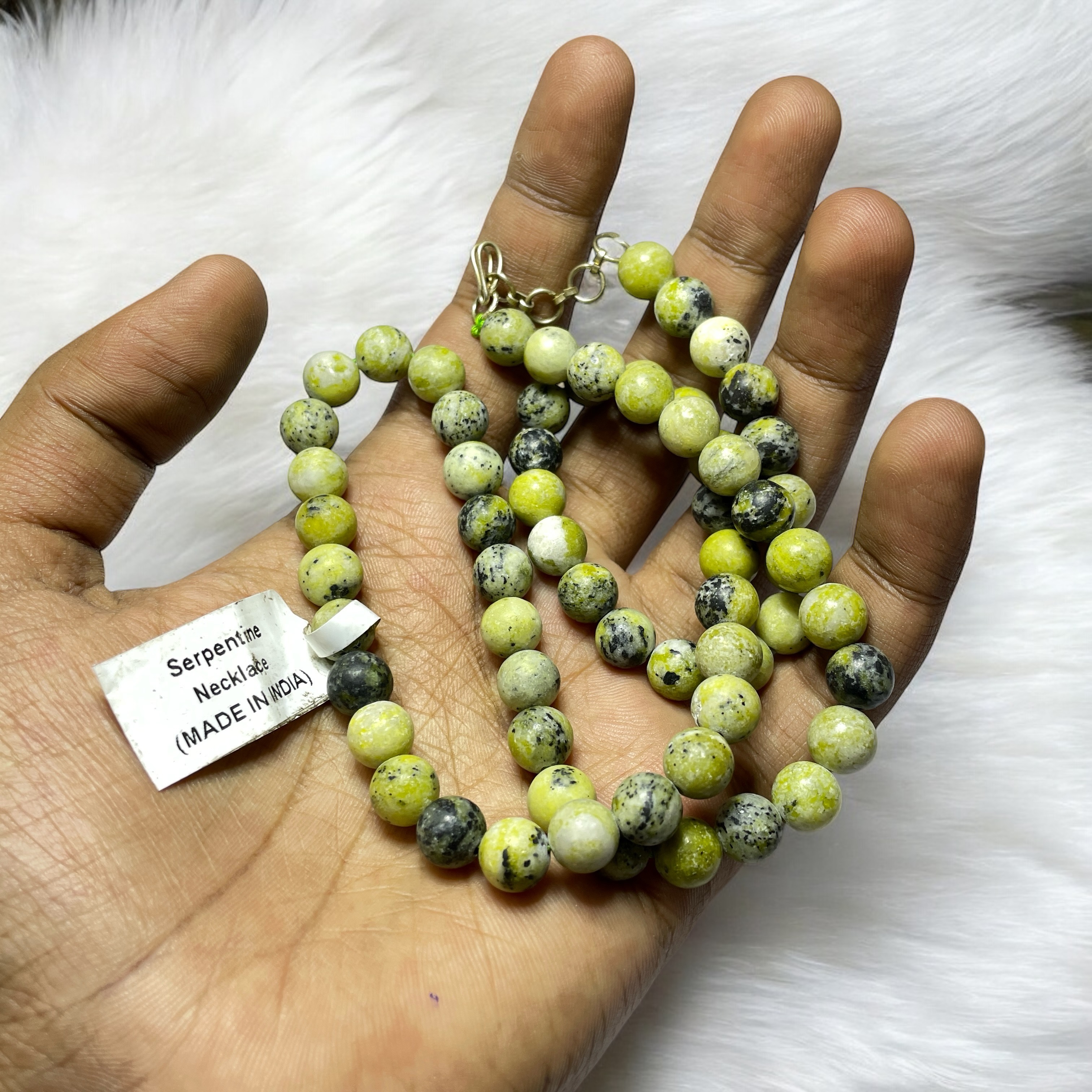 Serpentine Crystal Necklace. Discover the Power of Natural Crystals with Rocksmins: Elegantly Crafted Crystal Necklaces Infused with Authentic Energies for Enhanced Well-Being and Spiritual Growth