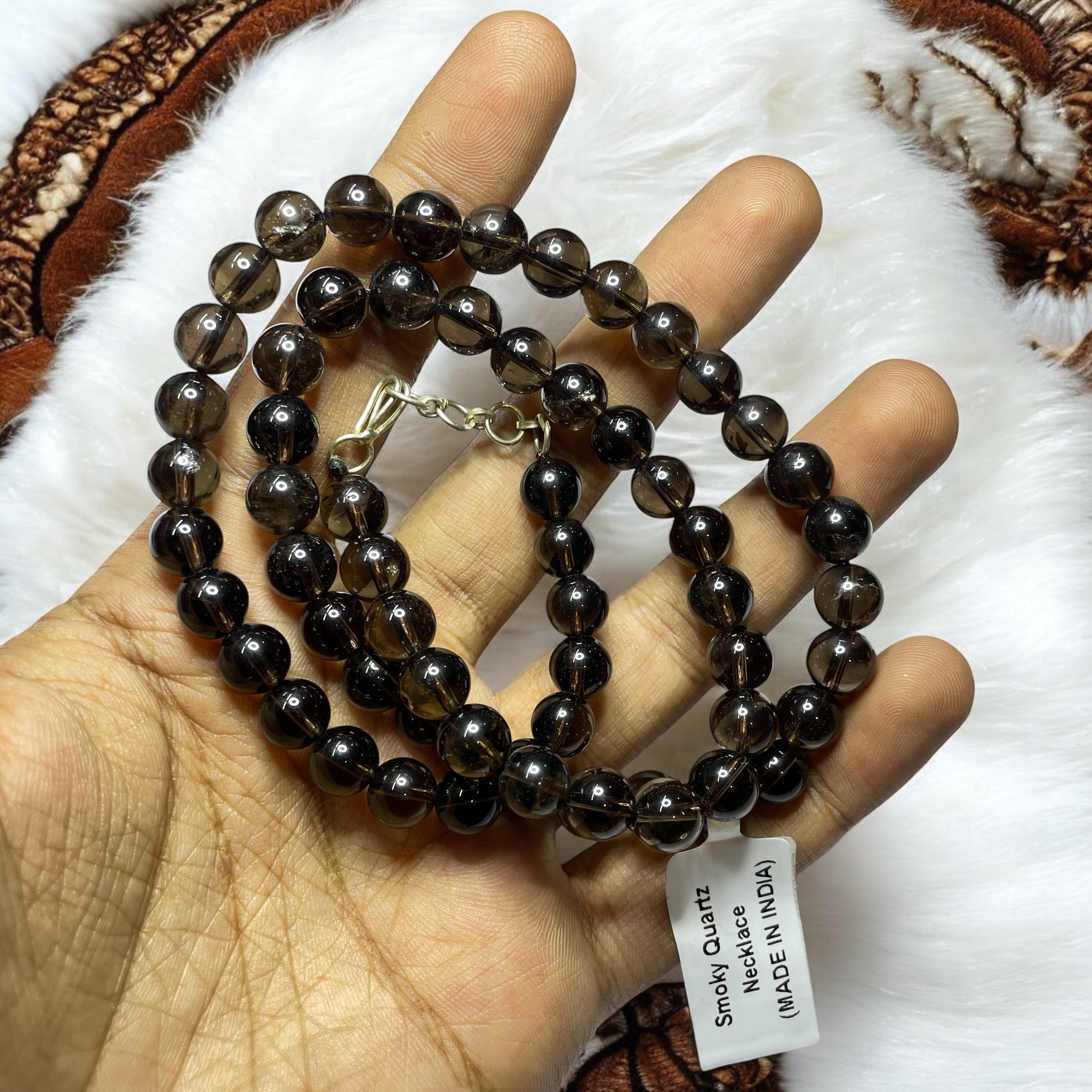 Smoky Quartz Crystal Necklace. Discover the Power of Natural Crystals with Rocksmins: Elegantly Crafted Crystal Necklaces Infused with Authentic Energies for Enhanced Well-Being and Spiritual Growth