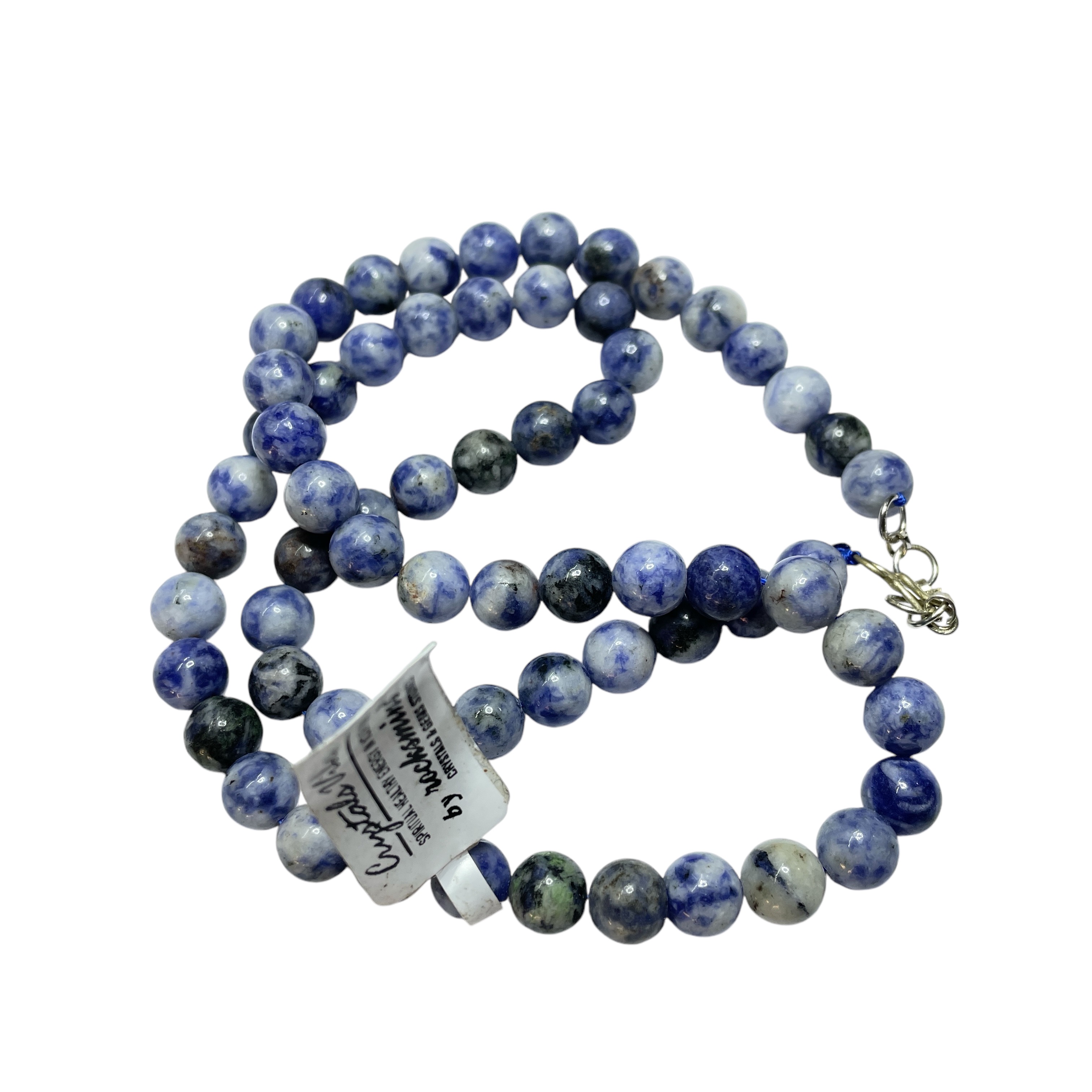 Sodalite Crystal Necklace. Discover the Power of Natural Crystals with Rocksmins: Elegantly Crafted Crystal Necklaces Infused with Authentic Energies for Enhanced Well-Being and Spiritual Growth