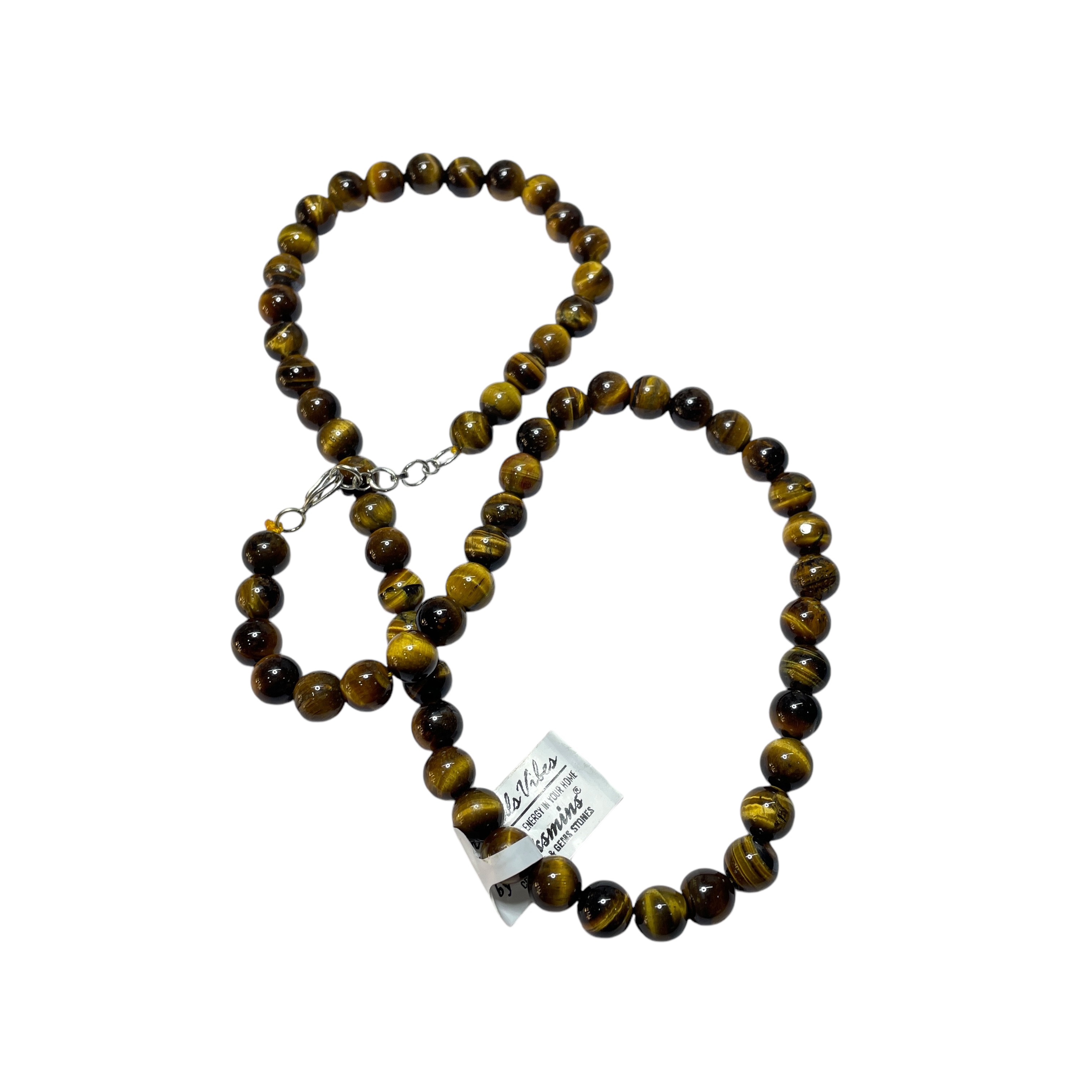 Tiger's Eye Yellow Crystal Necklace. Discover the Power of Natural Crystals with Rocksmins: Elegantly Crafted Crystal Necklaces Infused with Authentic Energies for Enhanced Well-Being and Spiritual Growth