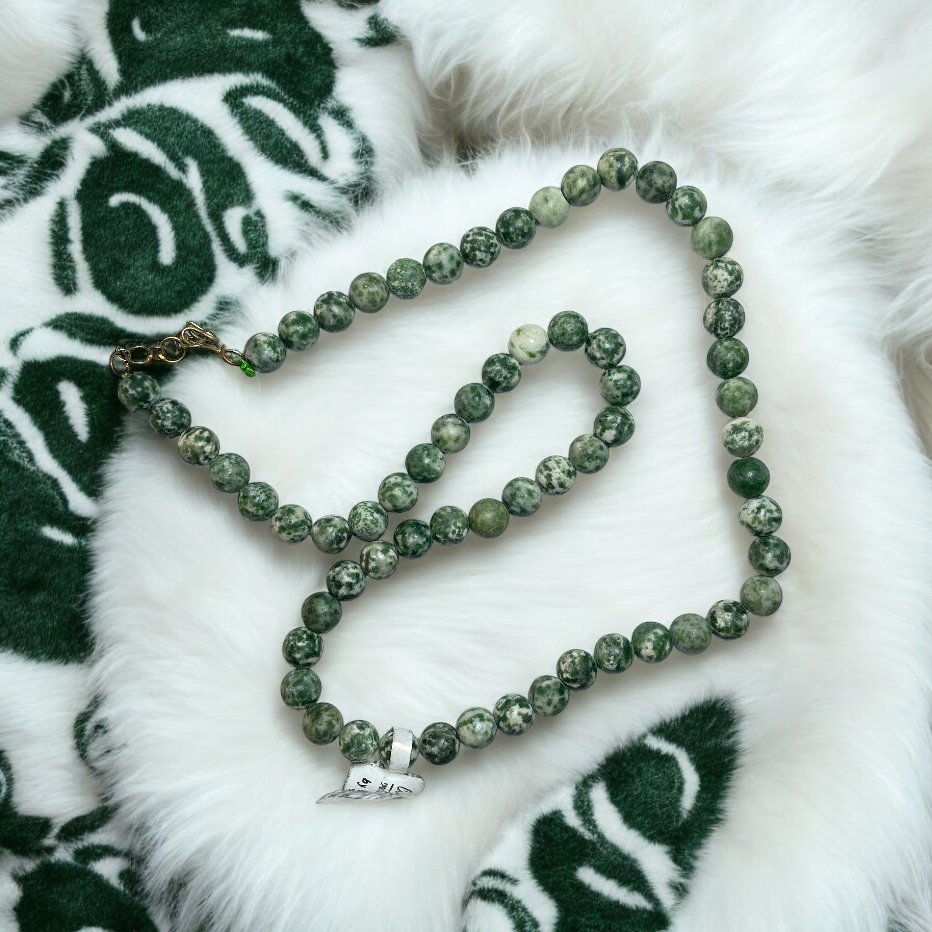 Tree Agate Crystal Necklace. Discover the Power of Natural Crystals with Rocksmins: Elegantly Crafted Crystal Necklaces Infused with Authentic Energies for Enhanced Well-Being and Spiritual Growth