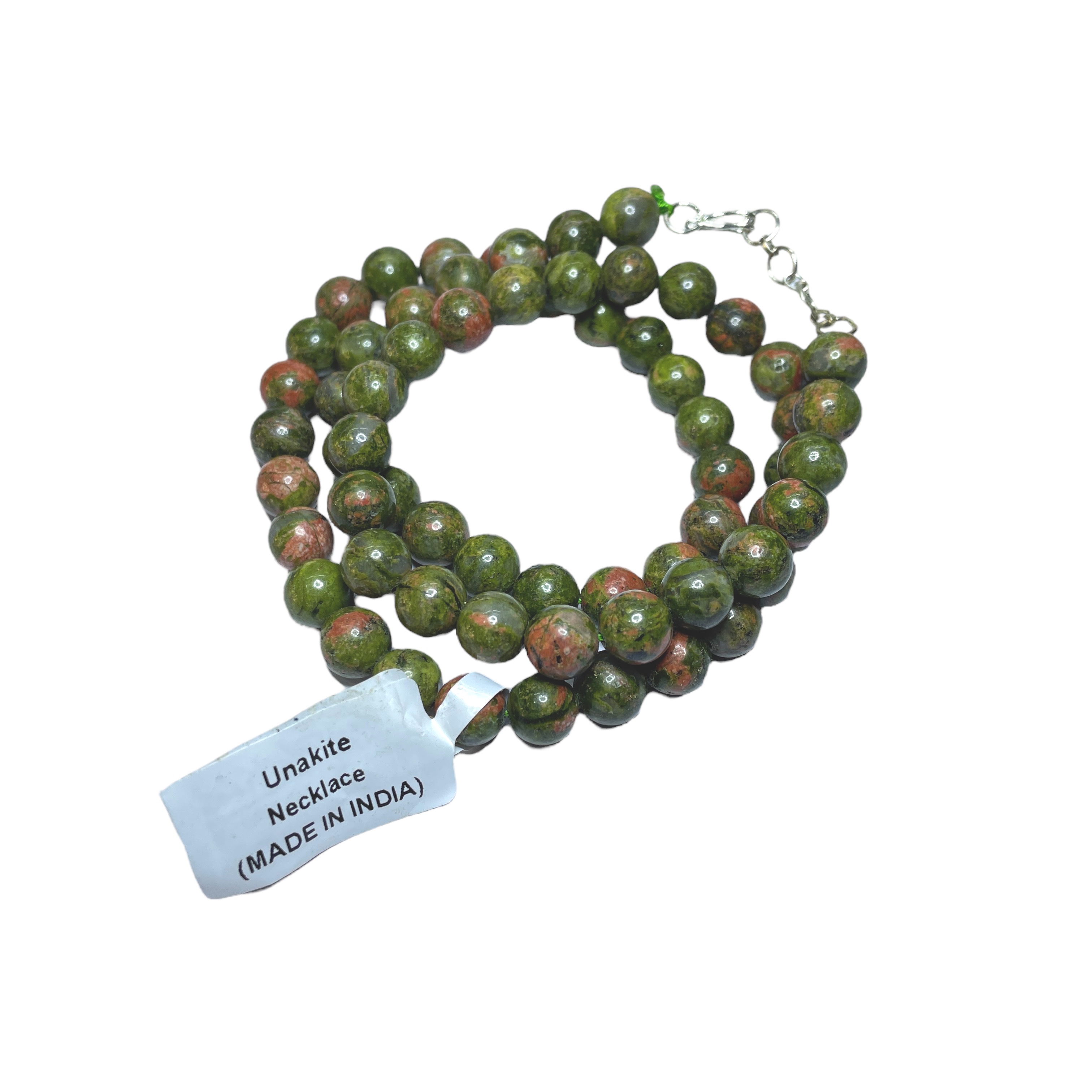 Unakite Crystal Necklace. Discover the Power of Natural Crystals with Rocksmins: Elegantly Crafted Crystal Necklaces Infused with Authentic Energies for Enhanced Well-Being and Spiritual Growth