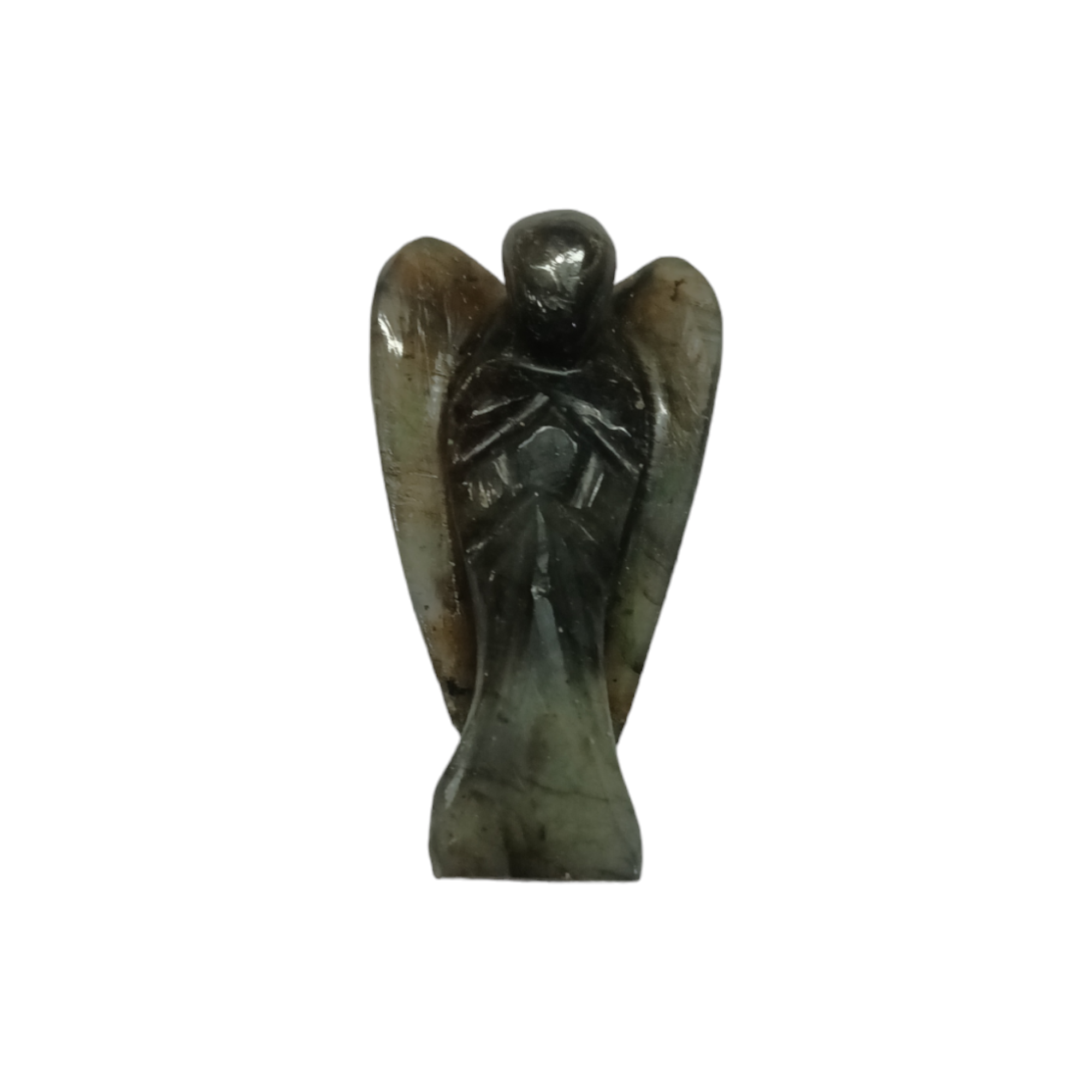 Labradorite Angel Natural Crystal 2 Inch Approx Original Semi Precious Stone Pocket Angel Figurines for Reiki Crystal Healing, Crystal Therapy, Meditation, Chakra Balancing Unisex Men Women Brand : Rocksmins