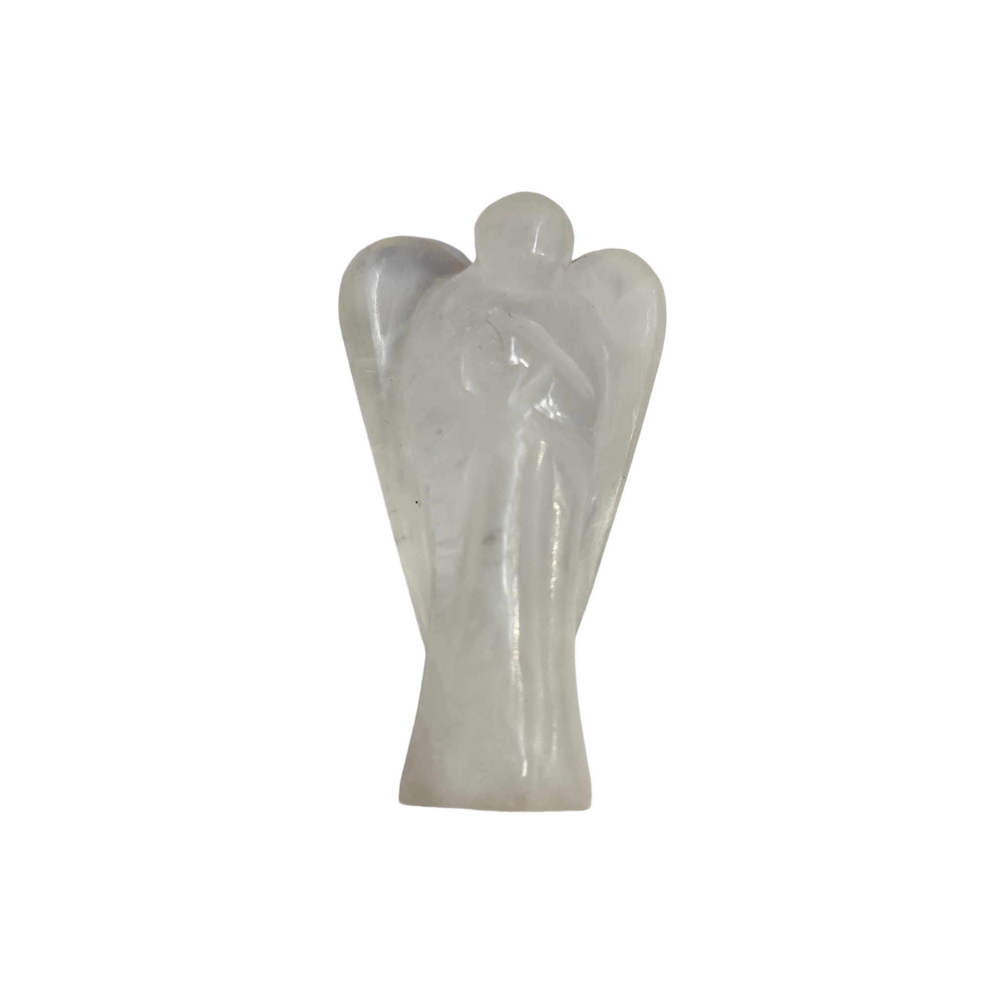 Quartz Clear Angel Natural Crystal 2 Inch Approx Original Semi Precious Stone Pocket Angel Figurines for Reiki Crystal Healing, Crystal Therapy, Meditation, Chakra Balancing Unisex Men Women Brand : Rocksmins