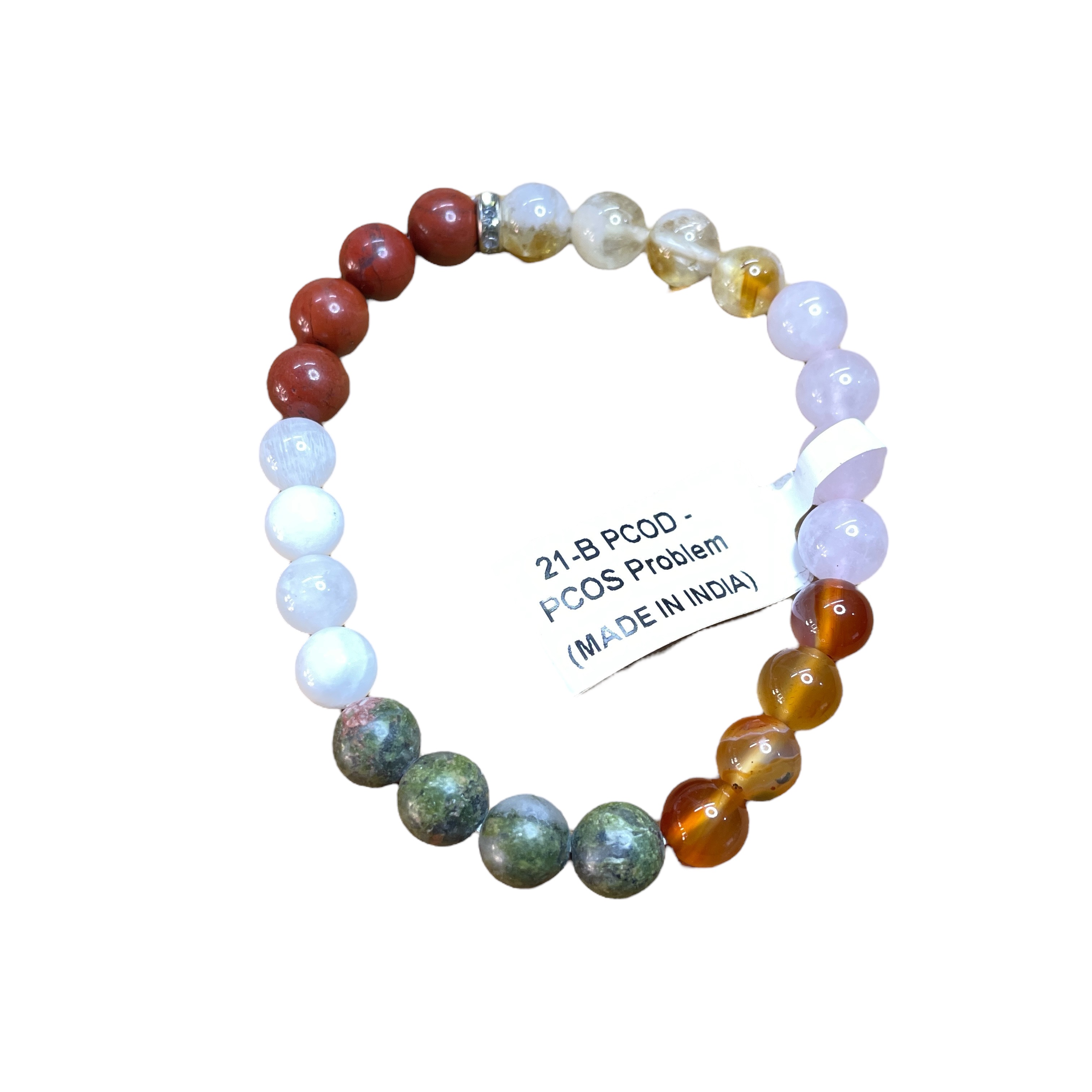 PCOD - PCOS Problem Remedies & Intentions Bracelet Natural Made With Original Crystal Stone for Men Women Boy Girl Unisex 8mm Beads Stretchable Brand :- Rocksmins