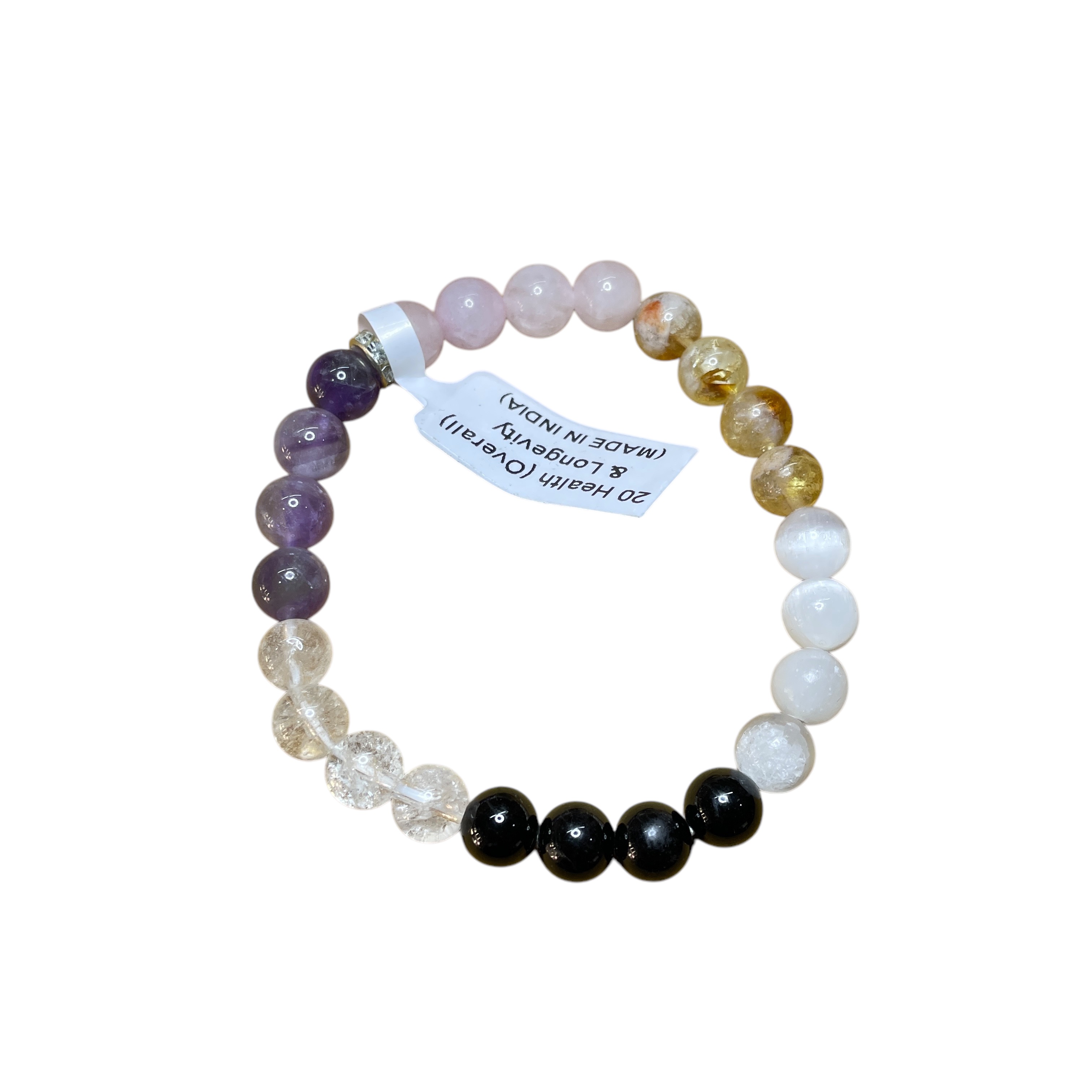 Health (Overall) & Longevity Remedies & Intentions Bracelet Natural Made With Original Crystal Stone for Men Women Boy Girl Unisex 8mm Beads Stretchable Brand :- Rocksmins