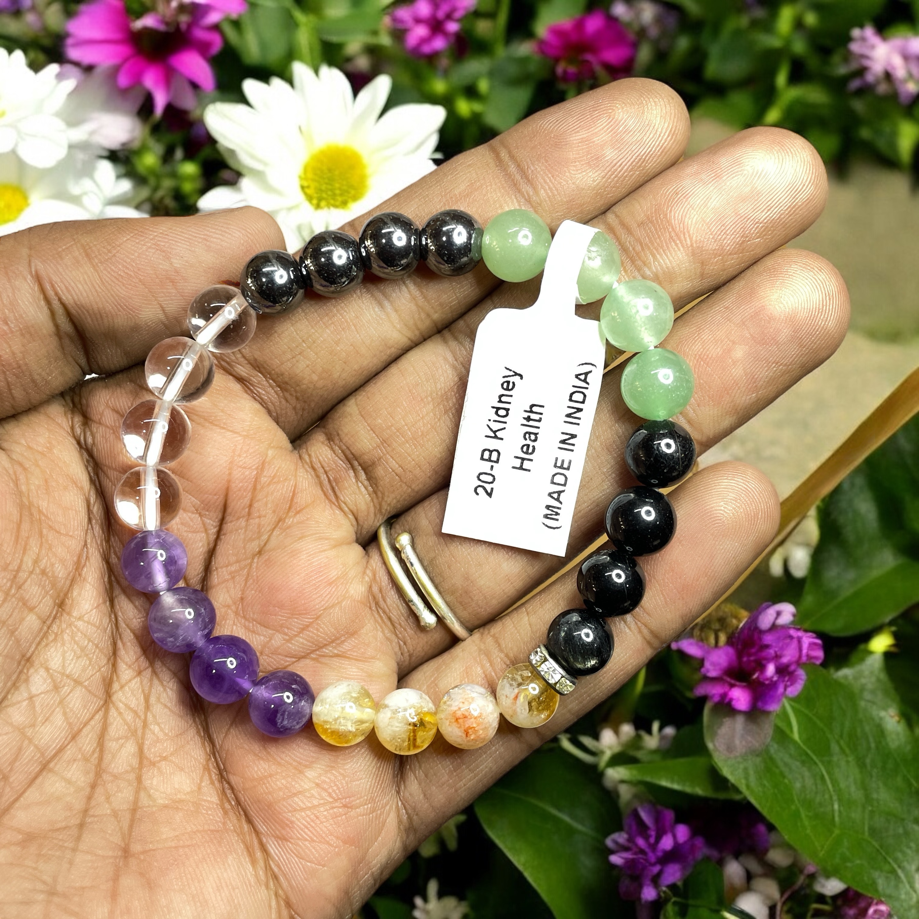 Kidney Health (Overall) Remedies & Intentions Bracelet Natural Made With Original Crystal Stone for Men Women Boy Girl Unisex 8mm Beads Stretchable Brand :- Rocksmins